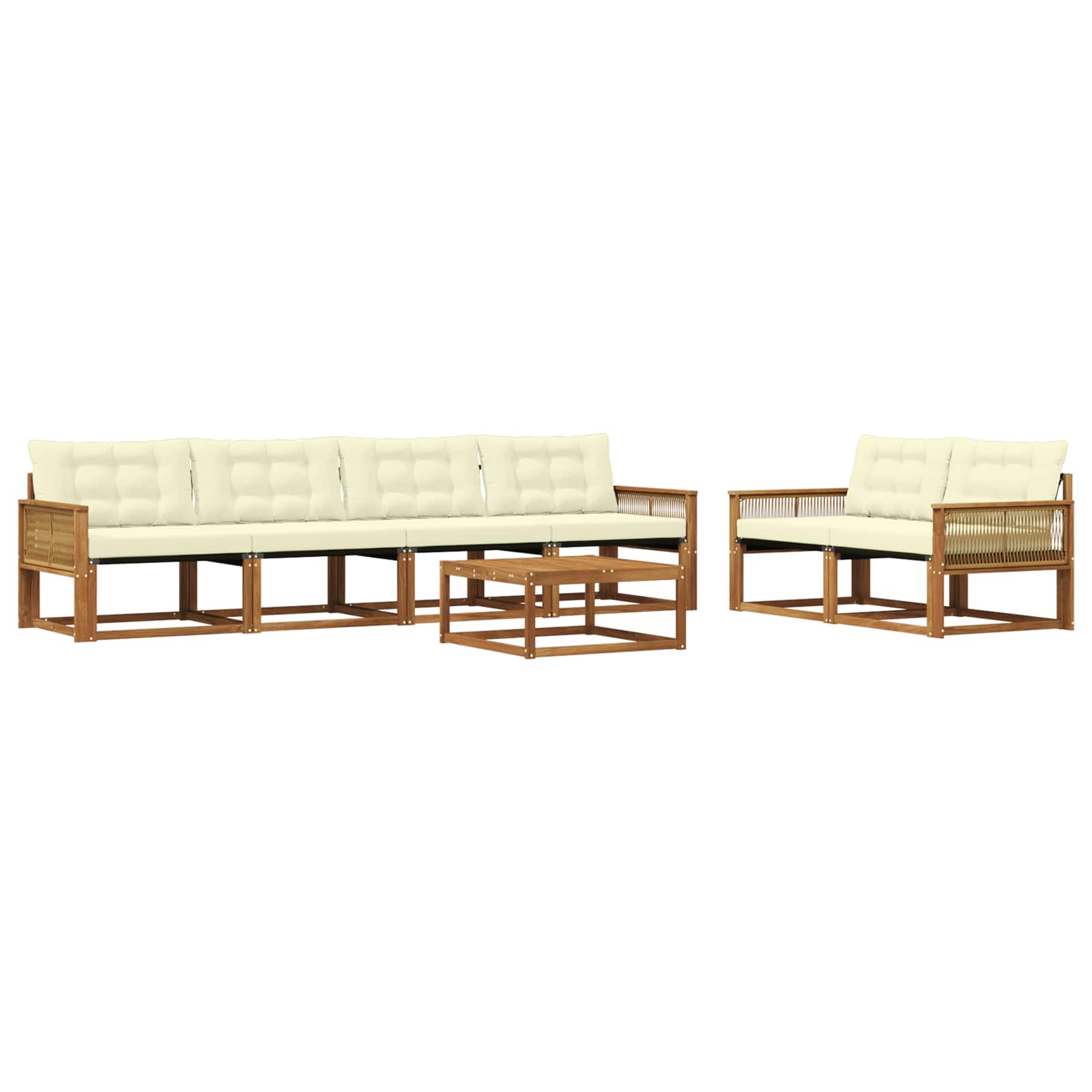 Ensemble de canapés d'extérieur 7 pcs Naturel et Crème - XIOS