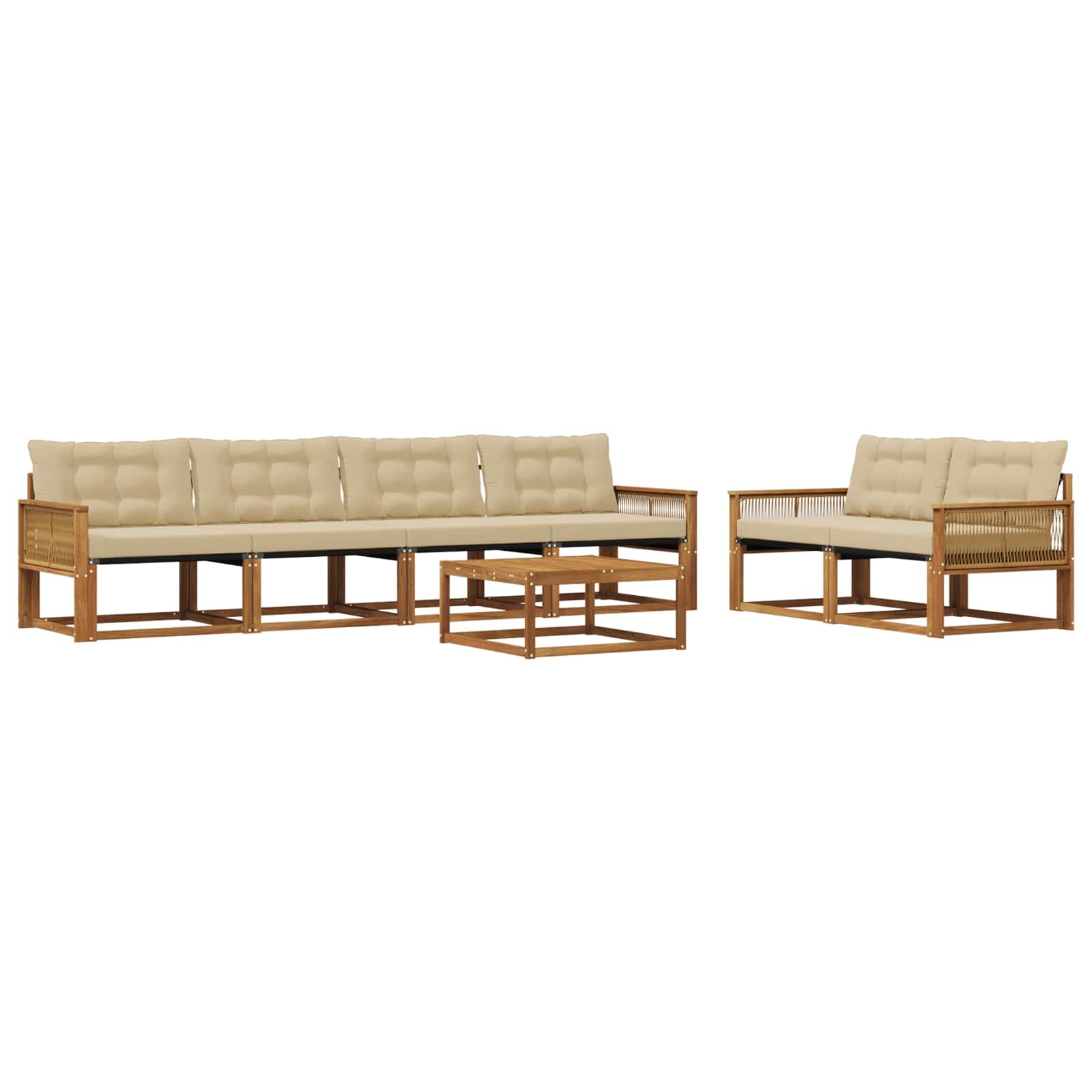 Ensemble de canapés d'extérieur 7 pcs Naturel et Beige - XIOS