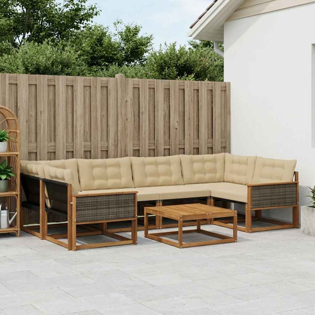 Ensemble de canapés d'extérieur 7 pcs Naturel et Beige - XIOS
