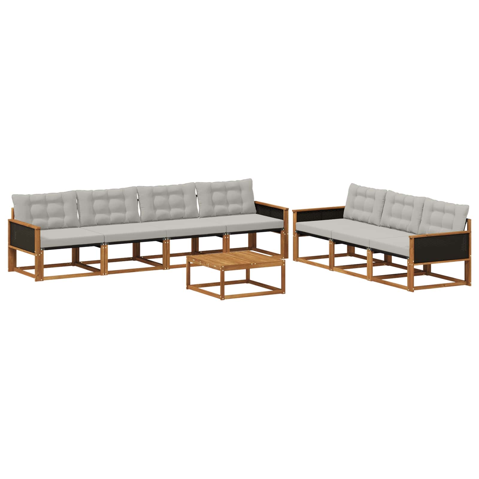 Ensemble de canapés d'extérieur 8 pcs Naturel et gris clair - XIOS