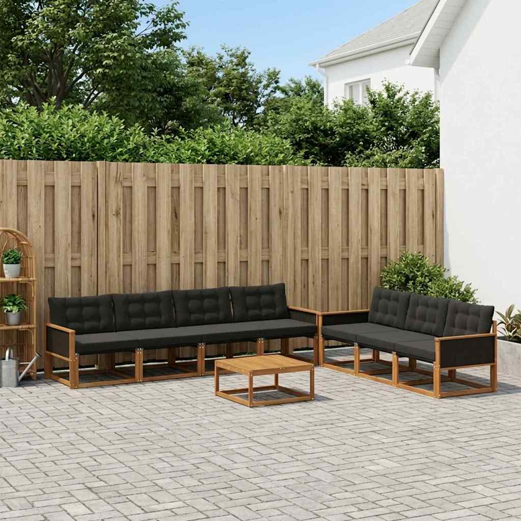 Ensemble de canapés d'extérieur 8 pcs Naturel et noir - XIOS