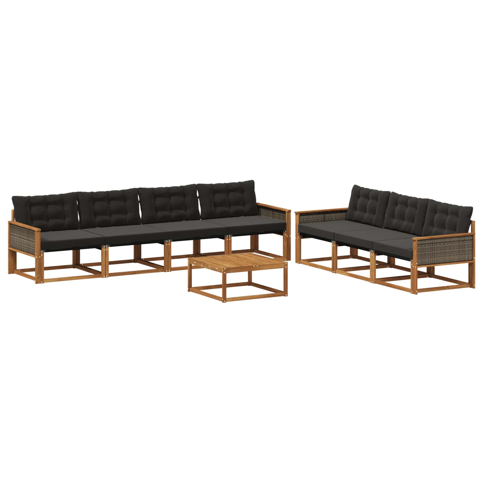 Ensemble de canapés d'extérieur 8 pcs Naturel et noir - XIOS