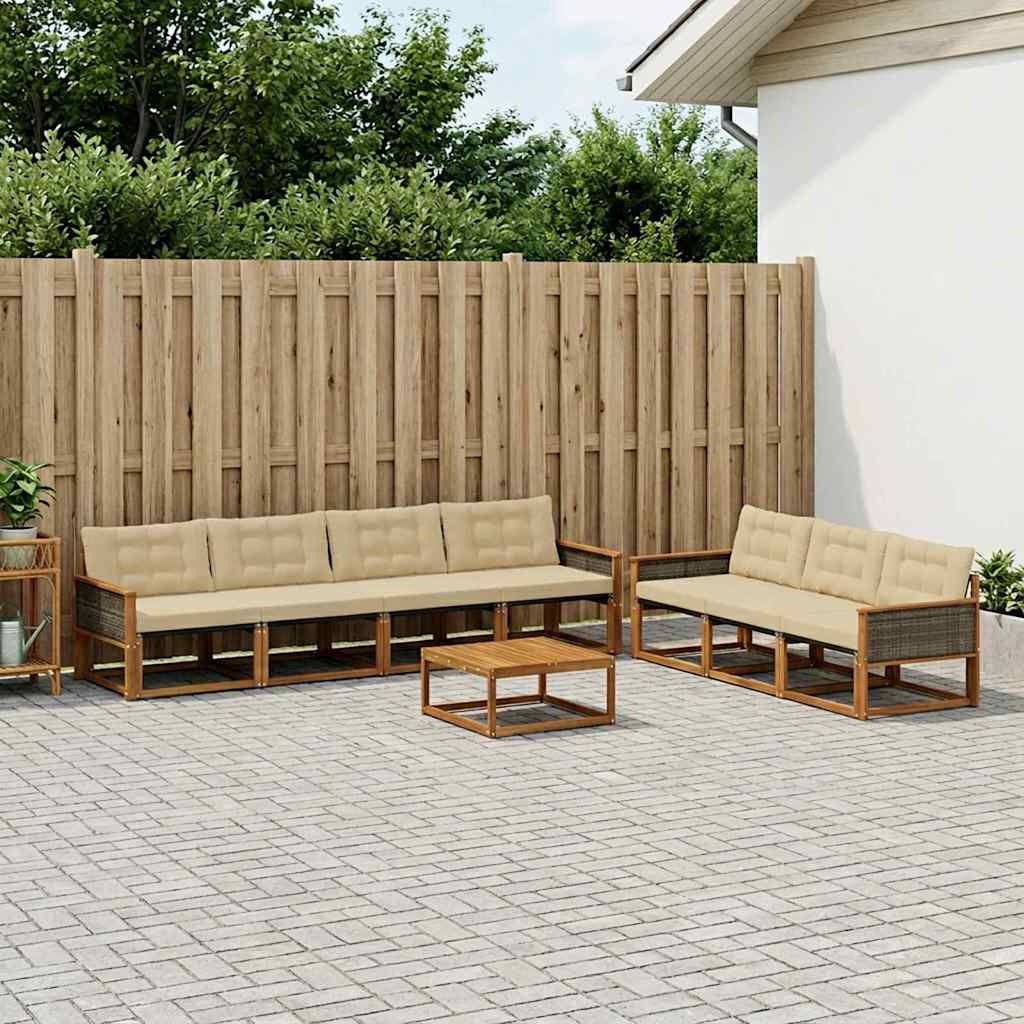 Ensemble de canapés d'extérieur 8 pcs Naturel et Beige - XIOS
