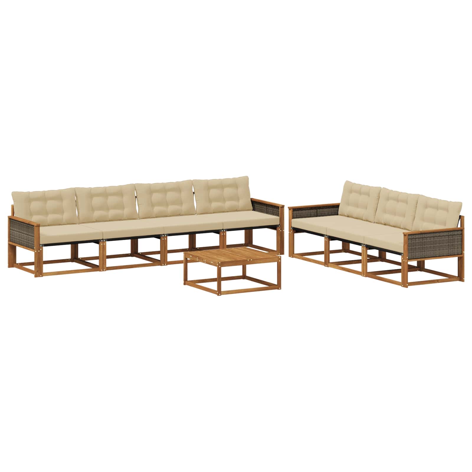 Ensemble de canapés d'extérieur 8 pcs Naturel et Beige - XIOS