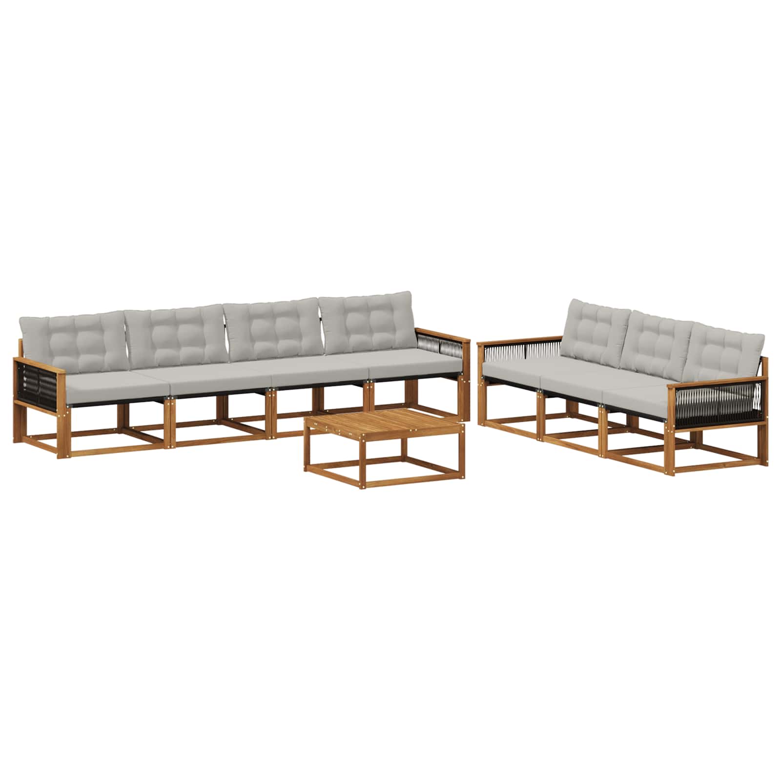 Ensemble de canapés d'extérieur 8 pcs Naturel et gris clair - XIOS