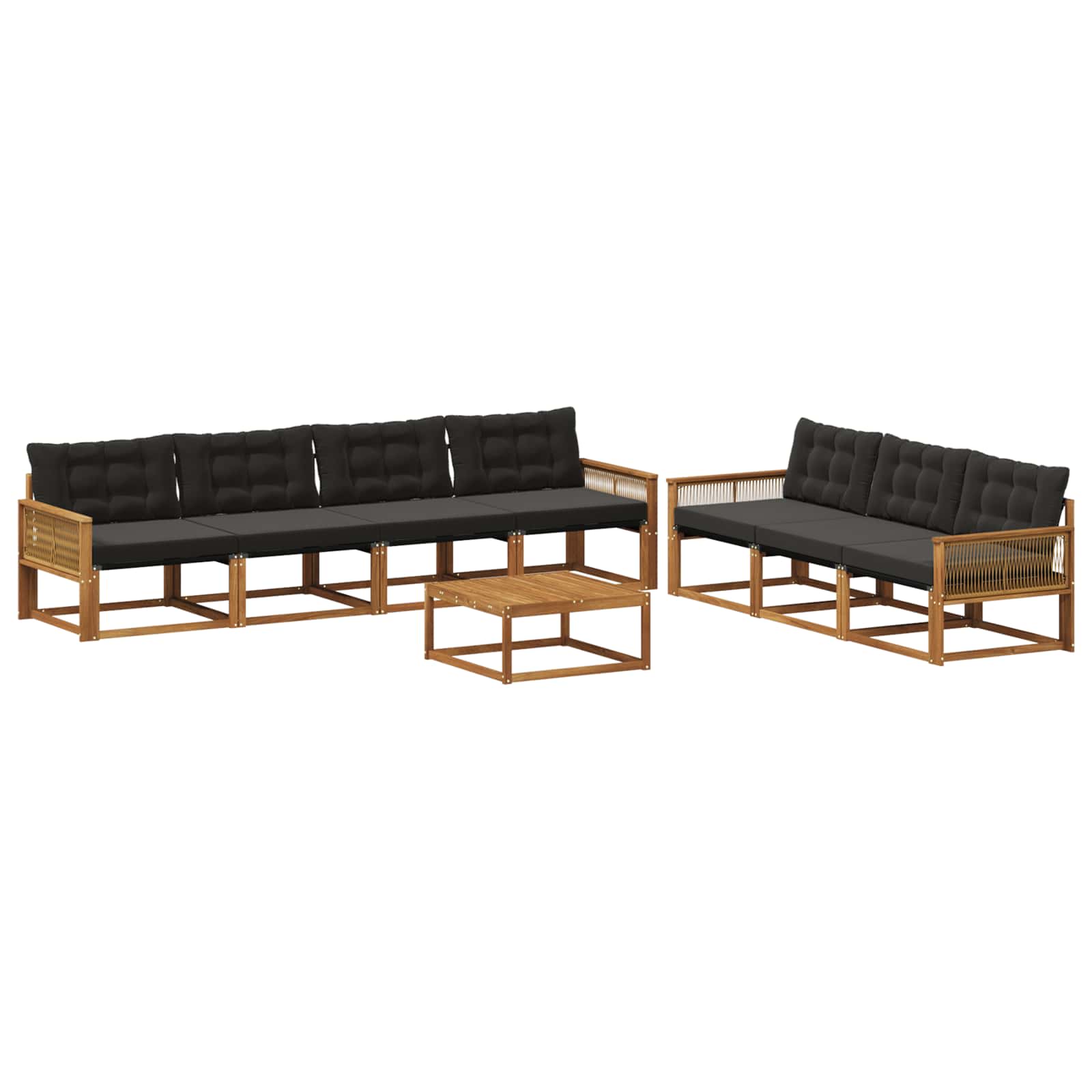 Ensemble de canapés d'extérieur 8 pcs Naturel et noir - XIOS