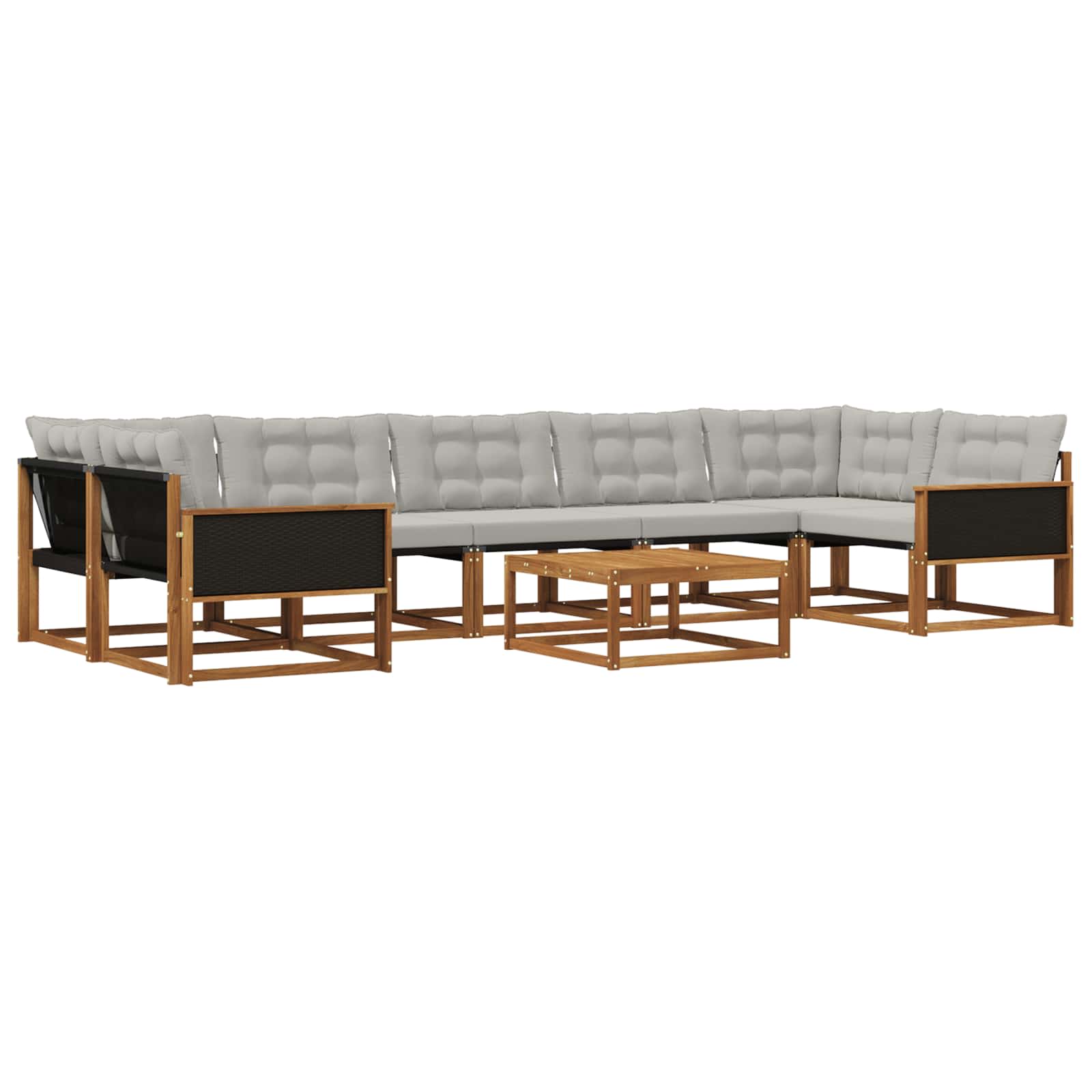 Ensemble de canapés d'extérieur 8 pcs Naturel et gris clair - XIOS