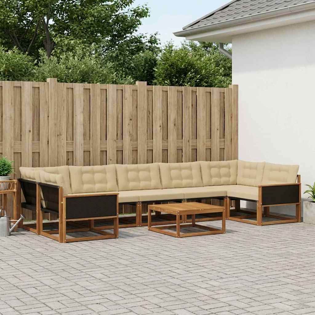 Ensemble de canapés d'extérieur 8 pcs Naturel et Beige - XIOS