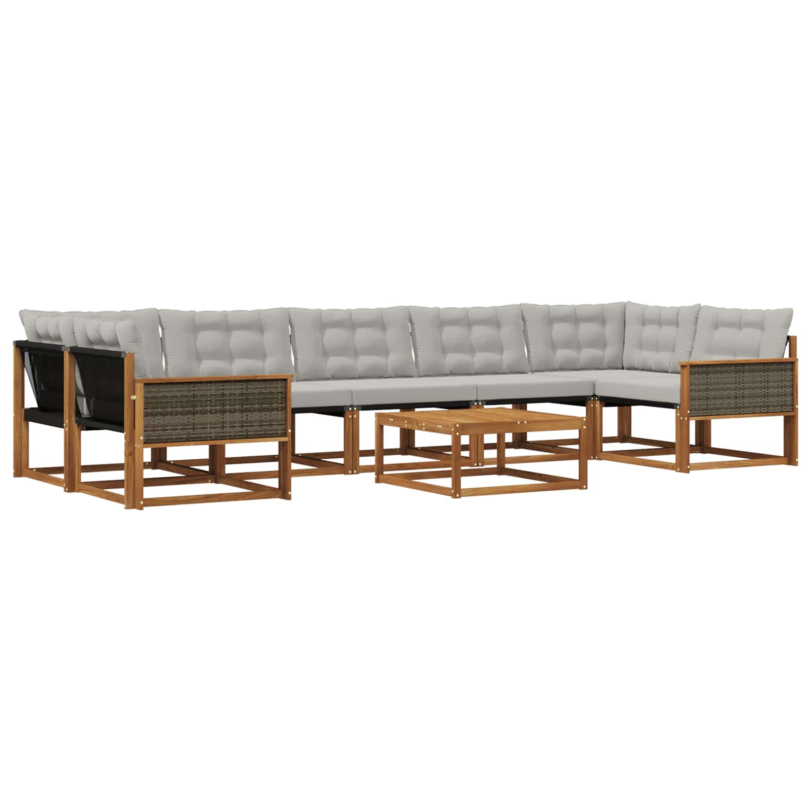 Ensemble de canapés d'extérieur 8 pcs Naturel et gris clair - XIOS