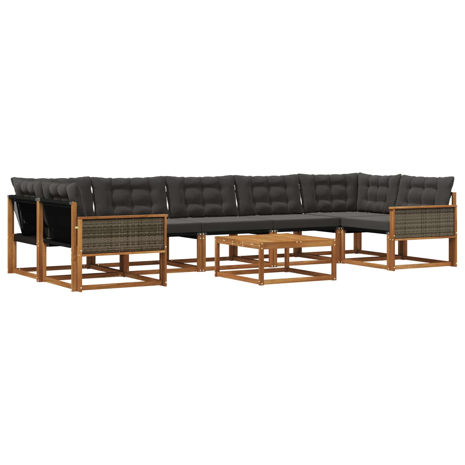 Ensemble de canapés d'extérieur 8 pcs Naturel et noir - XIOS