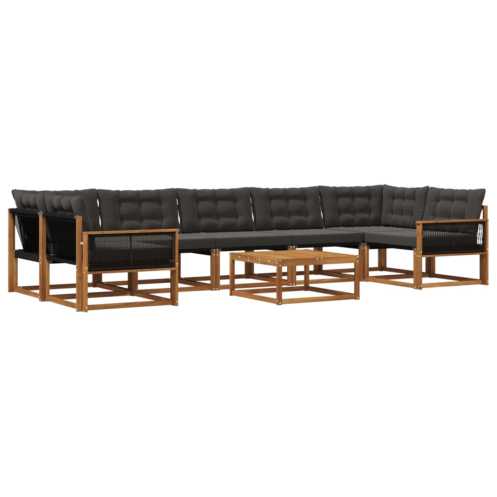 Ensemble de canapés d'extérieur 8 pcs Naturel et noir - XIOS