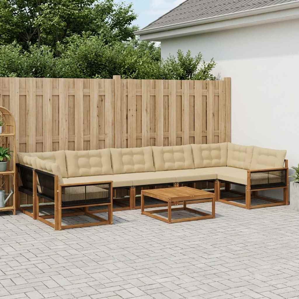 Ensemble de canapés d'extérieur 8 pcs Naturel et Beige - XIOS