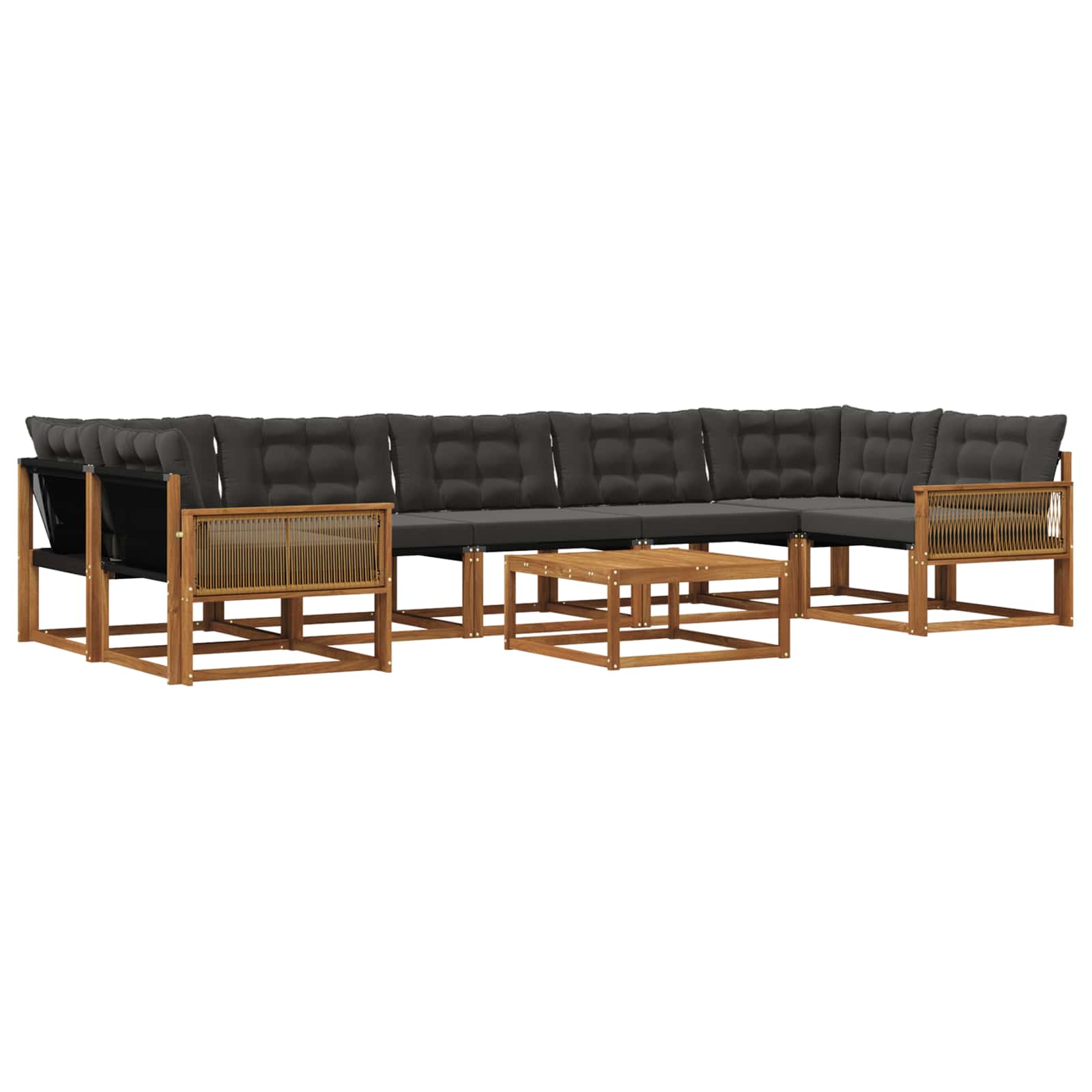 Ensemble de canapés d'extérieur 8 pcs Naturel et noir - XIOS