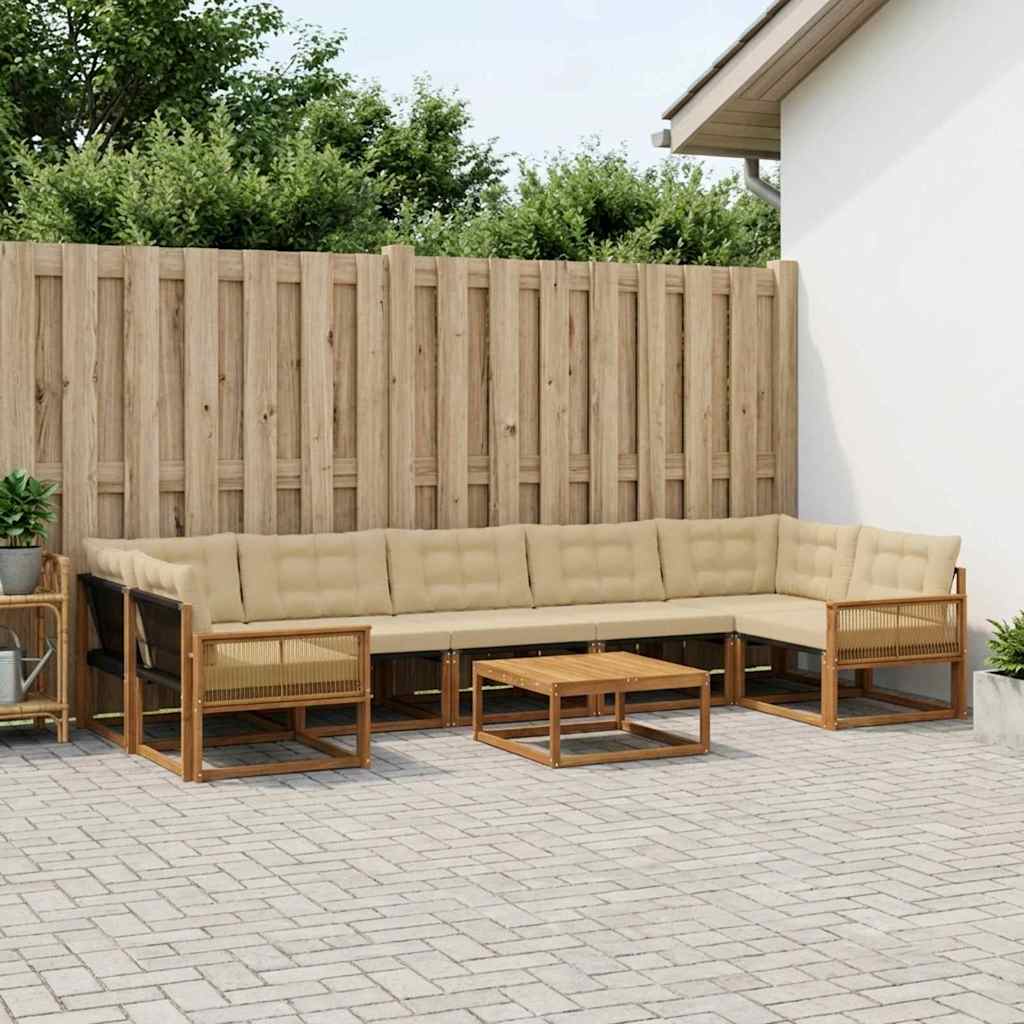 Ensemble de canapés d'extérieur 8 pcs Naturel et Beige - XIOS