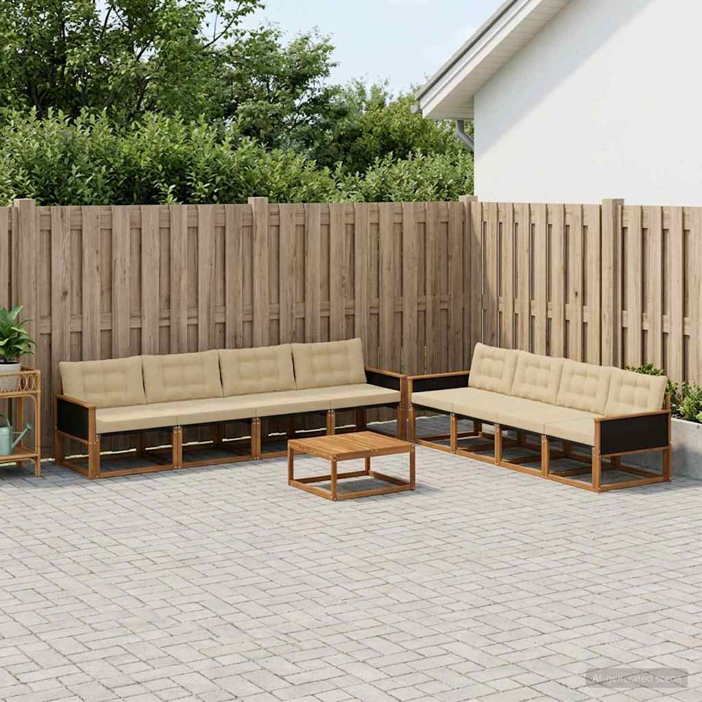 Ensemble de canapés d'extérieur 9 pcs Naturel et Beige - XIOS