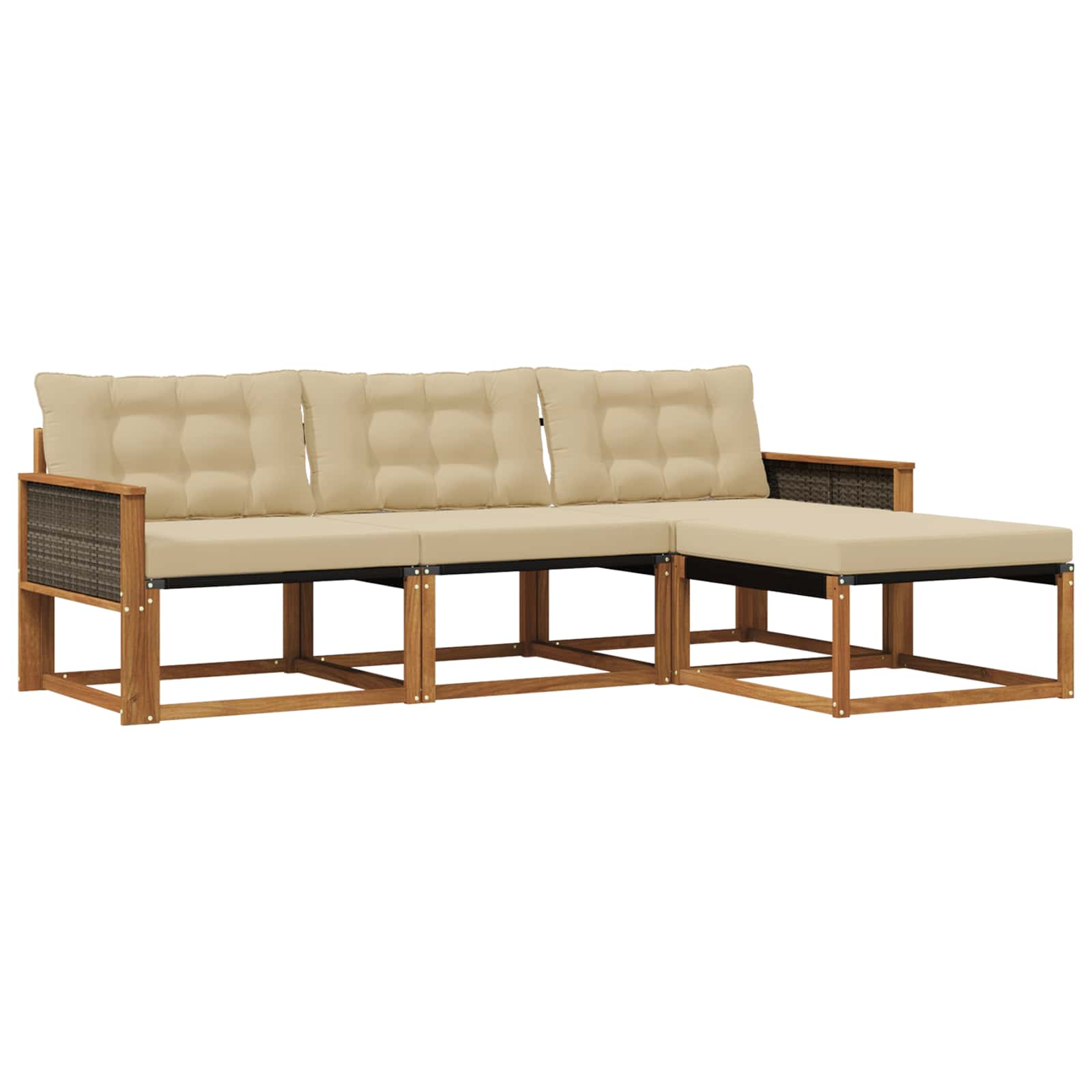 Ensemble de canapés d'extérieur 4 pcs Naturel et Beige - XIOS