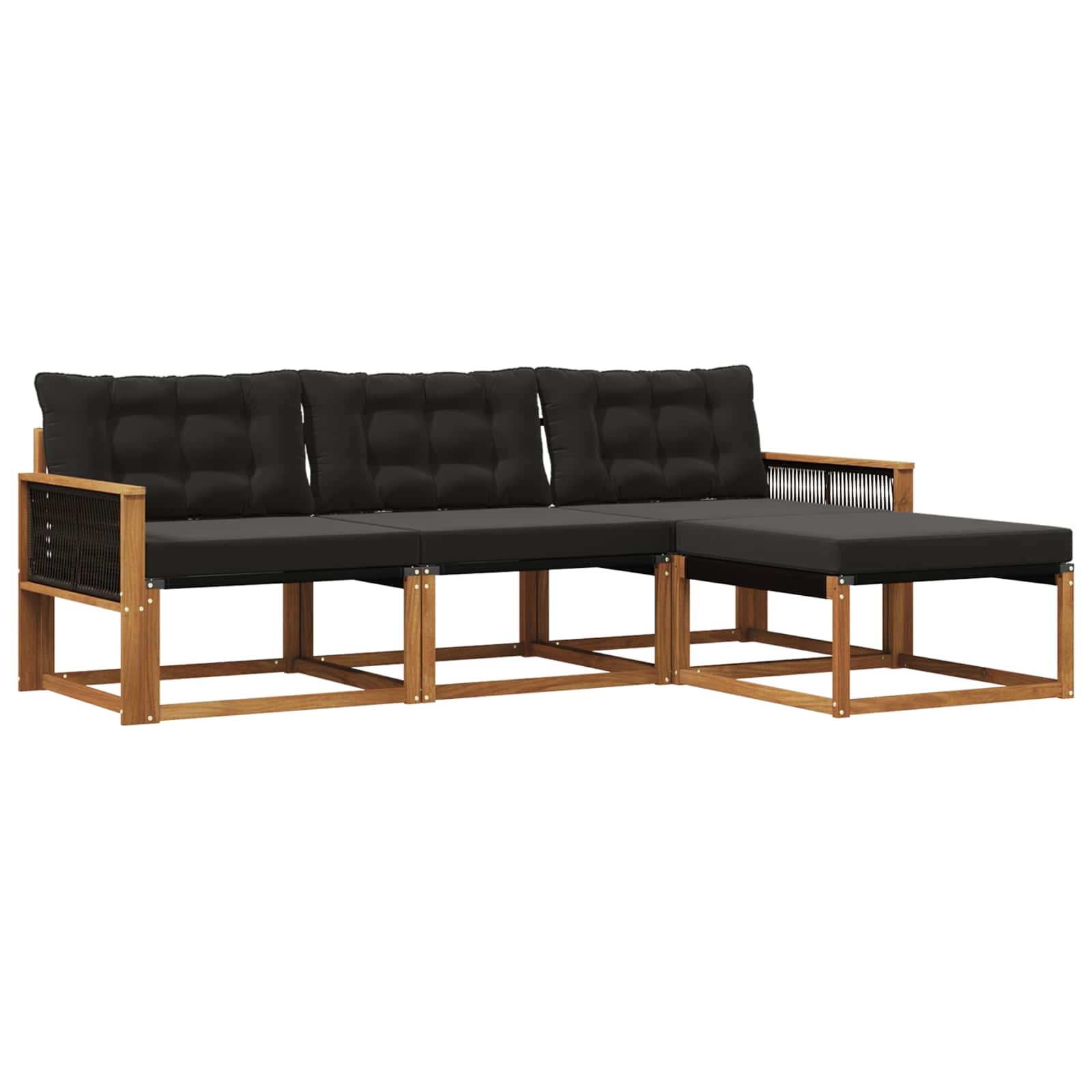 Ensemble de canapés d'extérieur 4 pcs Naturel et noir - XIOS