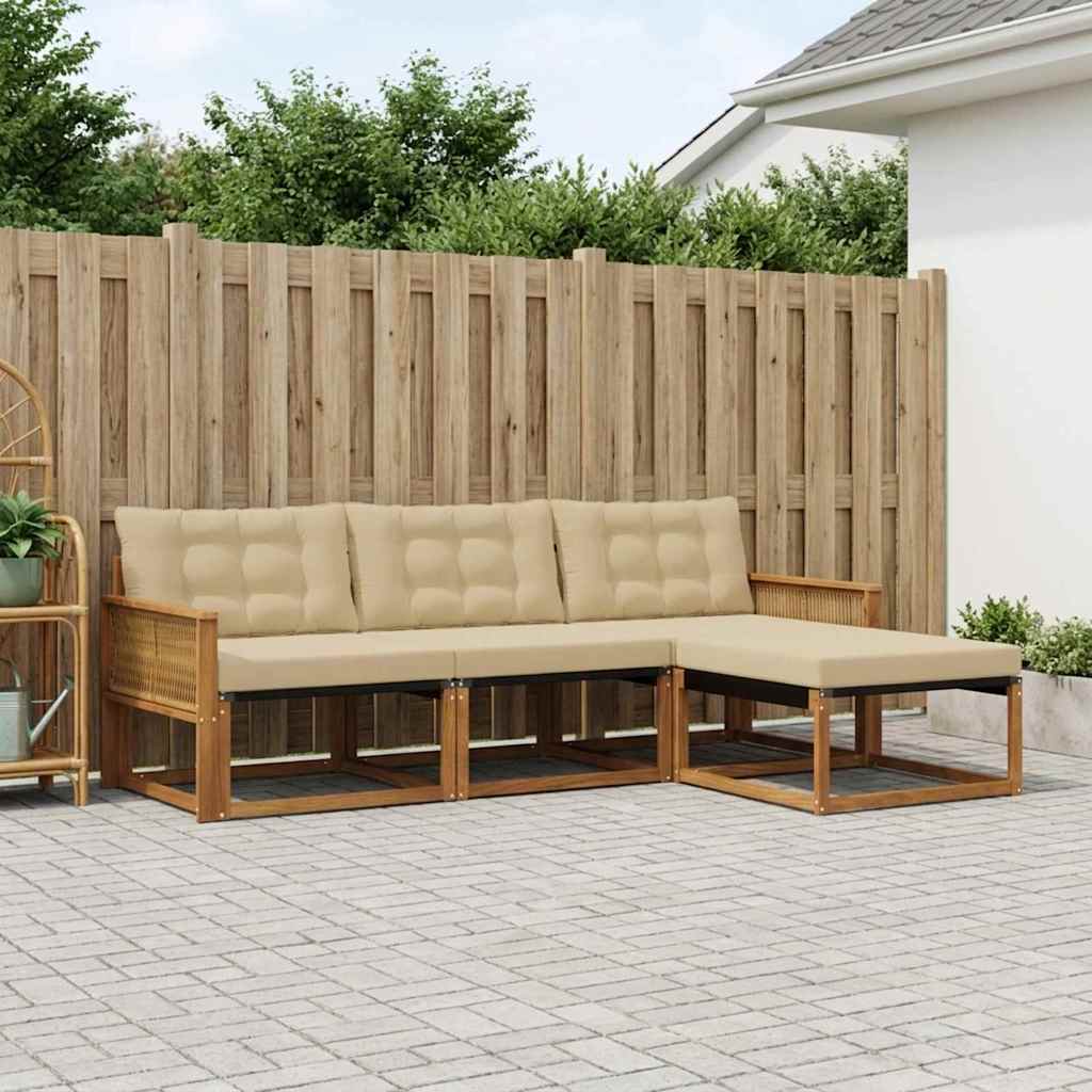 Ensemble de canapés d'extérieur 4 pcs Naturel et Beige - XIOS