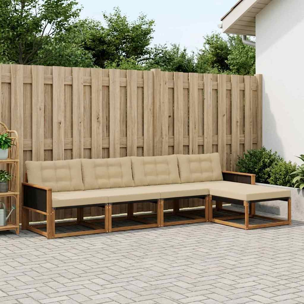 Ensemble de canapés d'extérieur 5 pcs Naturel et Beige - XIOS