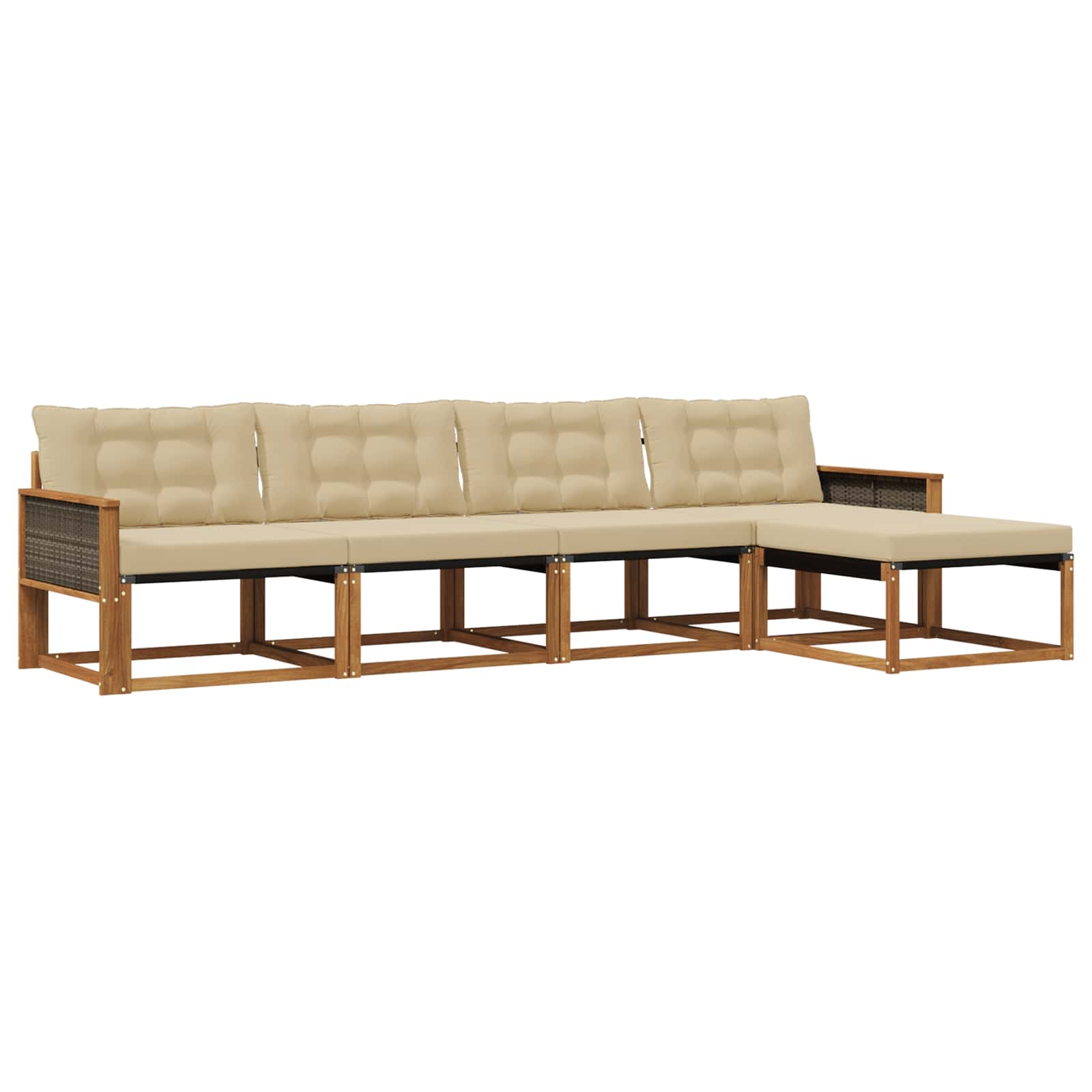 Ensemble de canapés d'extérieur 5 pcs Naturel et Beige - XIOS