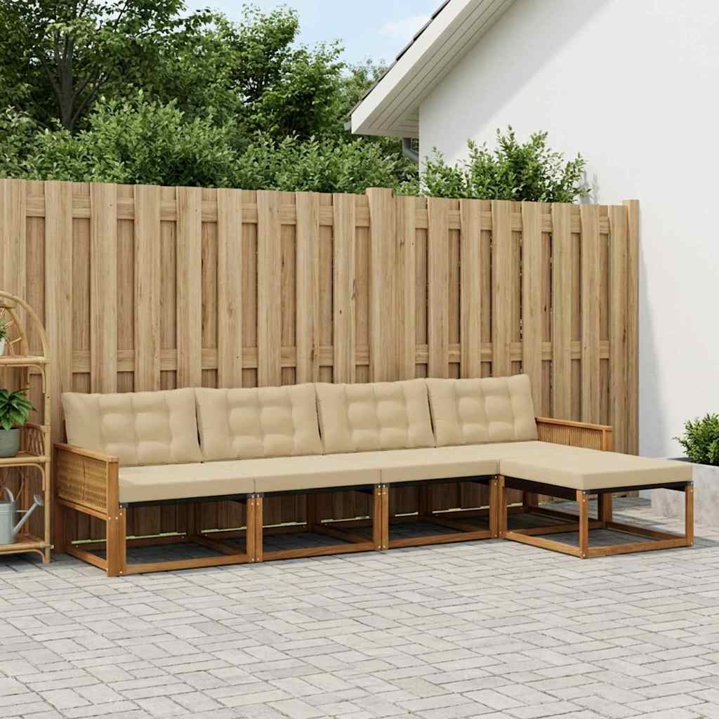 Ensemble de canapés d'extérieur 5 pcs Naturel et Beige - XIOS