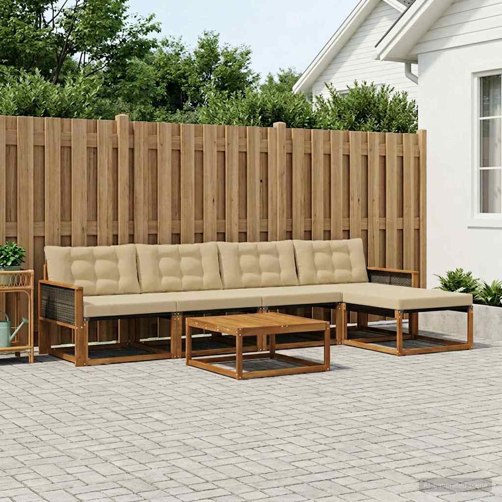 Ensemble de canapés d'extérieur 6 pcs Naturel et Beige - XIOS
