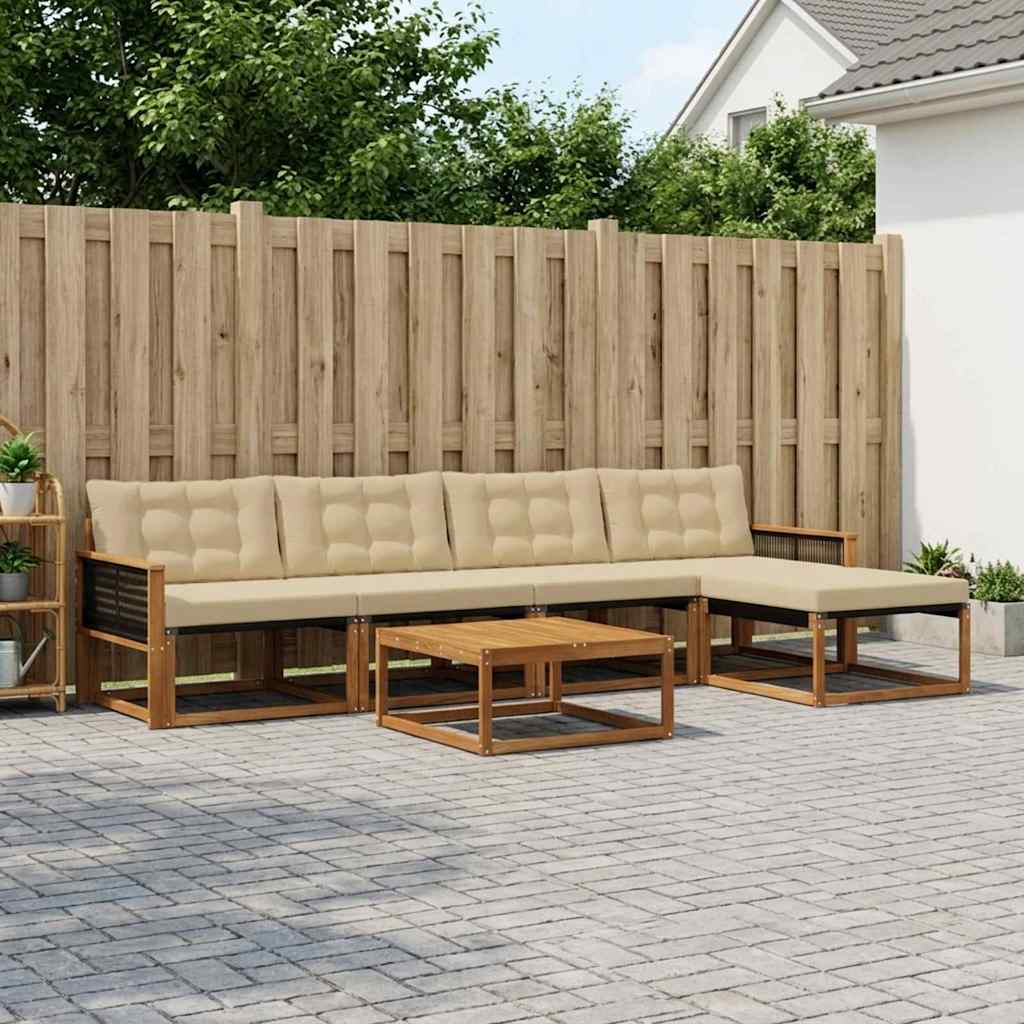 Ensemble de canapés d'extérieur 6 pcs Naturel et Beige - XIOS