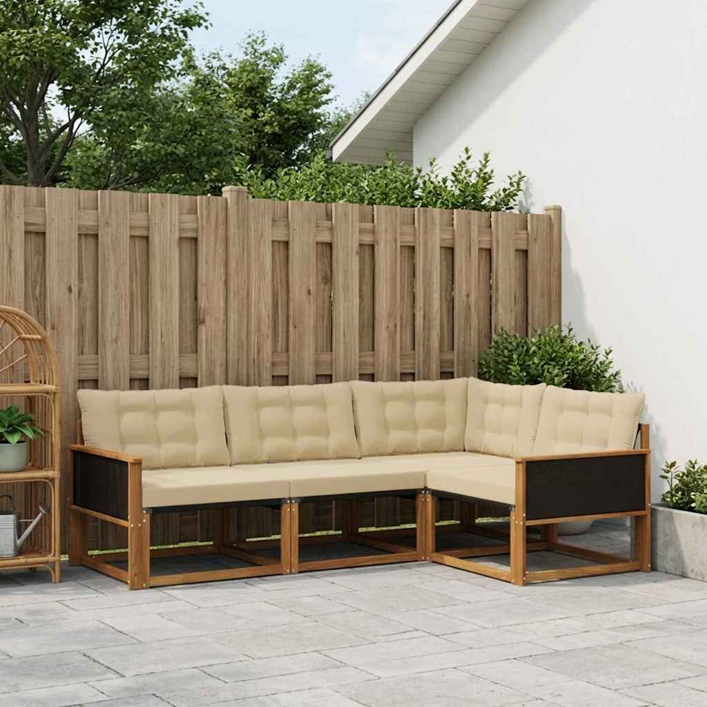 Ensemble de canapés d'extérieur 4 pcs Naturel et Beige - XIOS
