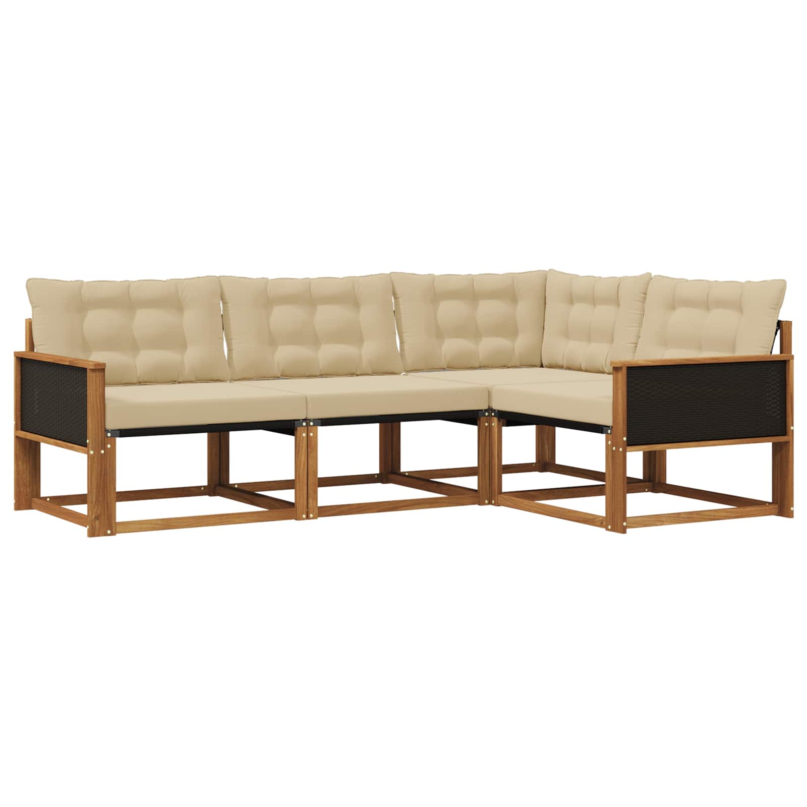 Ensemble de canapés d'extérieur 4 pcs Naturel et Beige - XIOS
