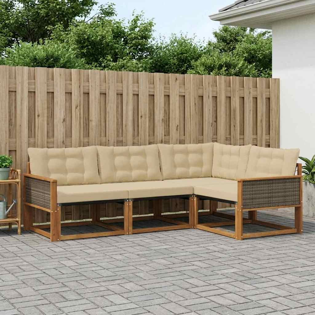 Ensemble de canapés d'extérieur 4 pcs Naturel et Beige - XIOS