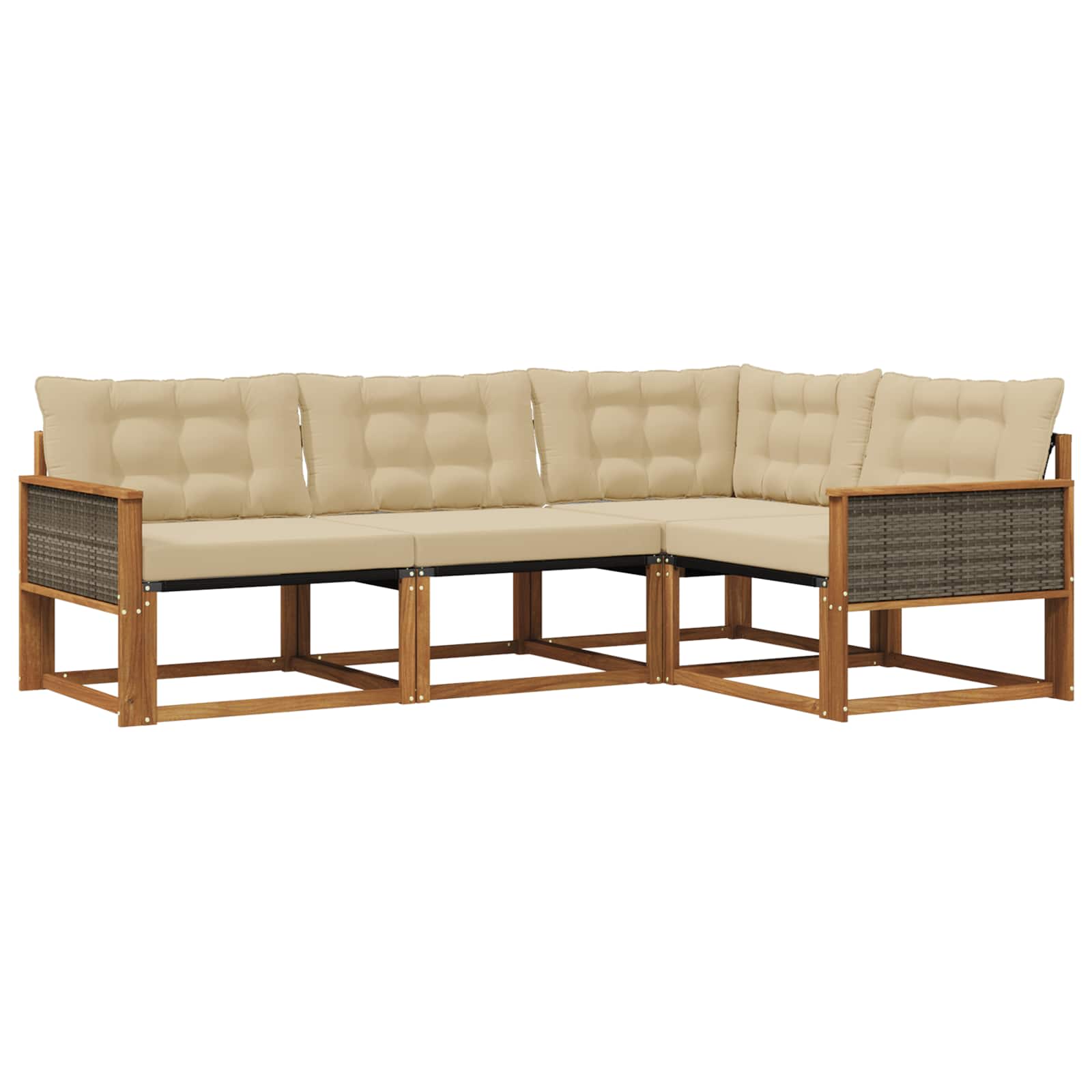 Ensemble de canapés d'extérieur 4 pcs Naturel et Beige - XIOS