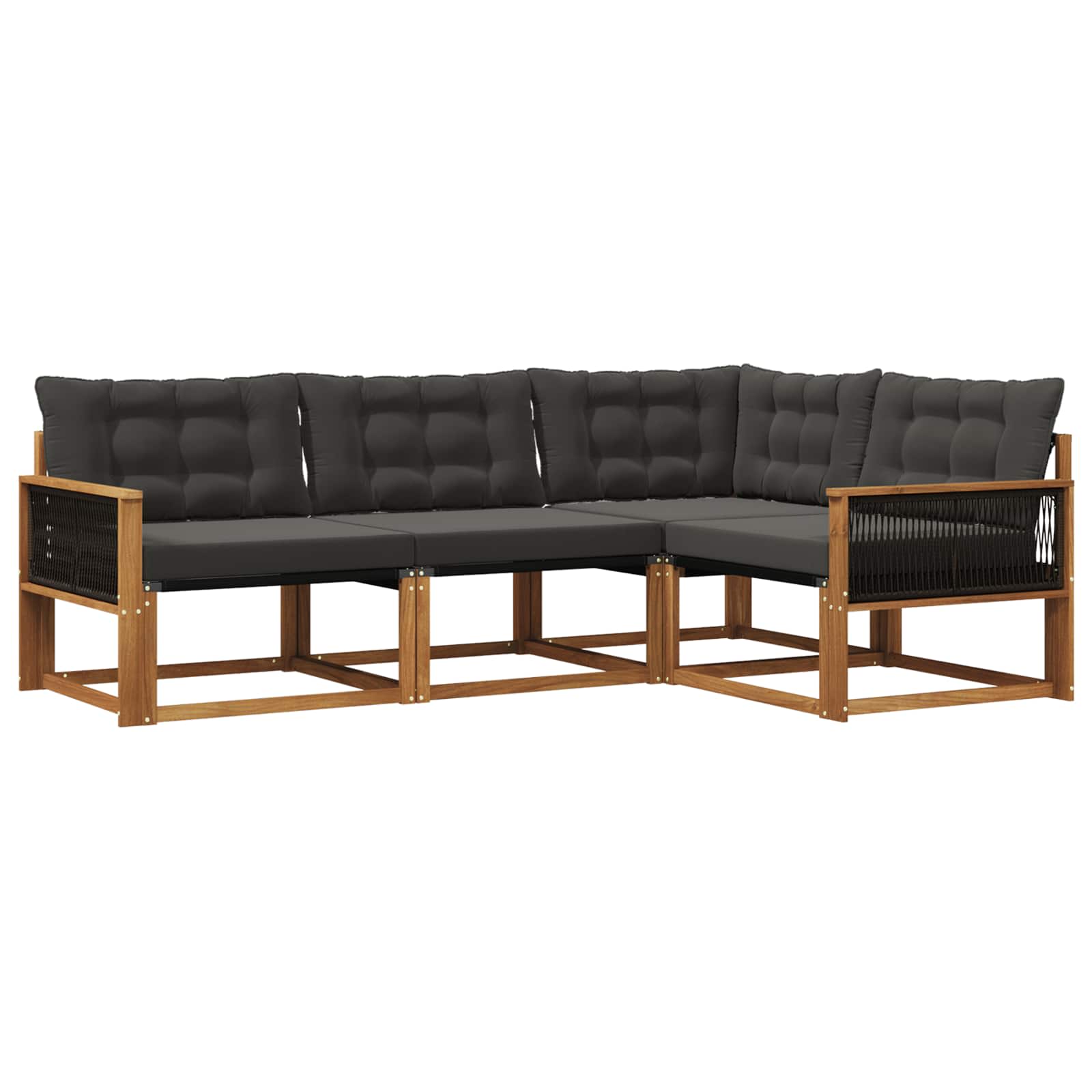 Ensemble de canapés d'extérieur 4 pcs Naturel et noir - XIOS