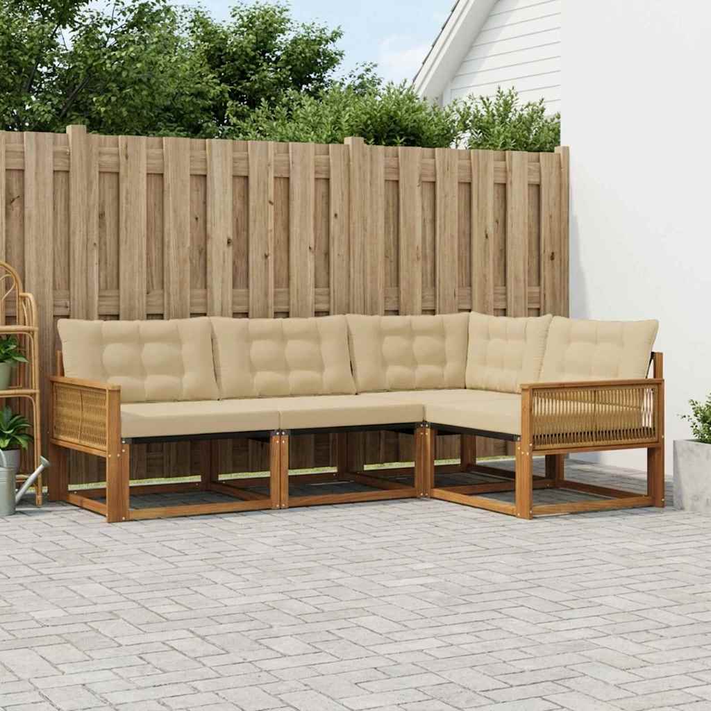 Ensemble de canapés d'extérieur 4 pcs Naturel et Beige - XIOS