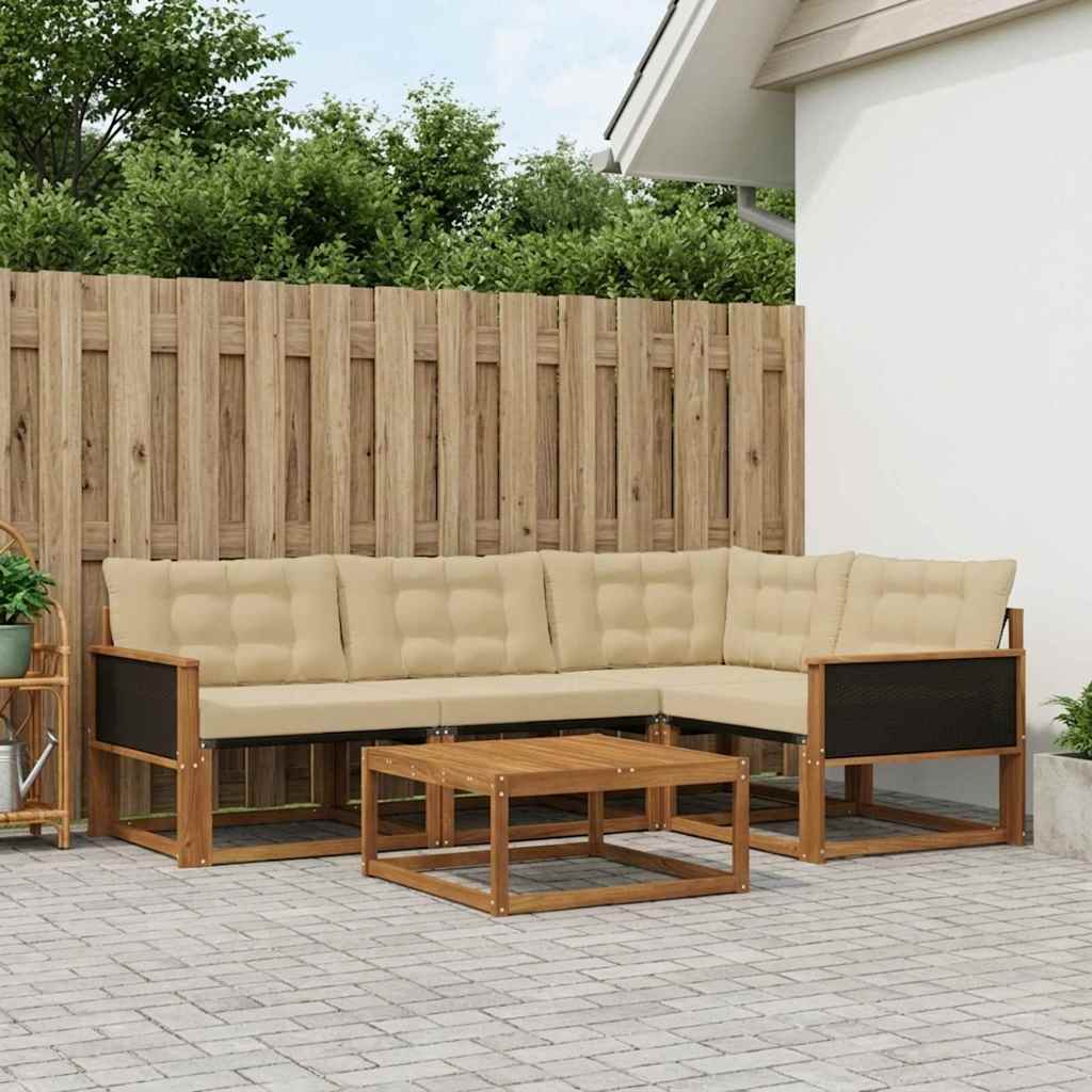 Ensemble de canapés d'extérieur 5 pcs Naturel et Beige - XIOS