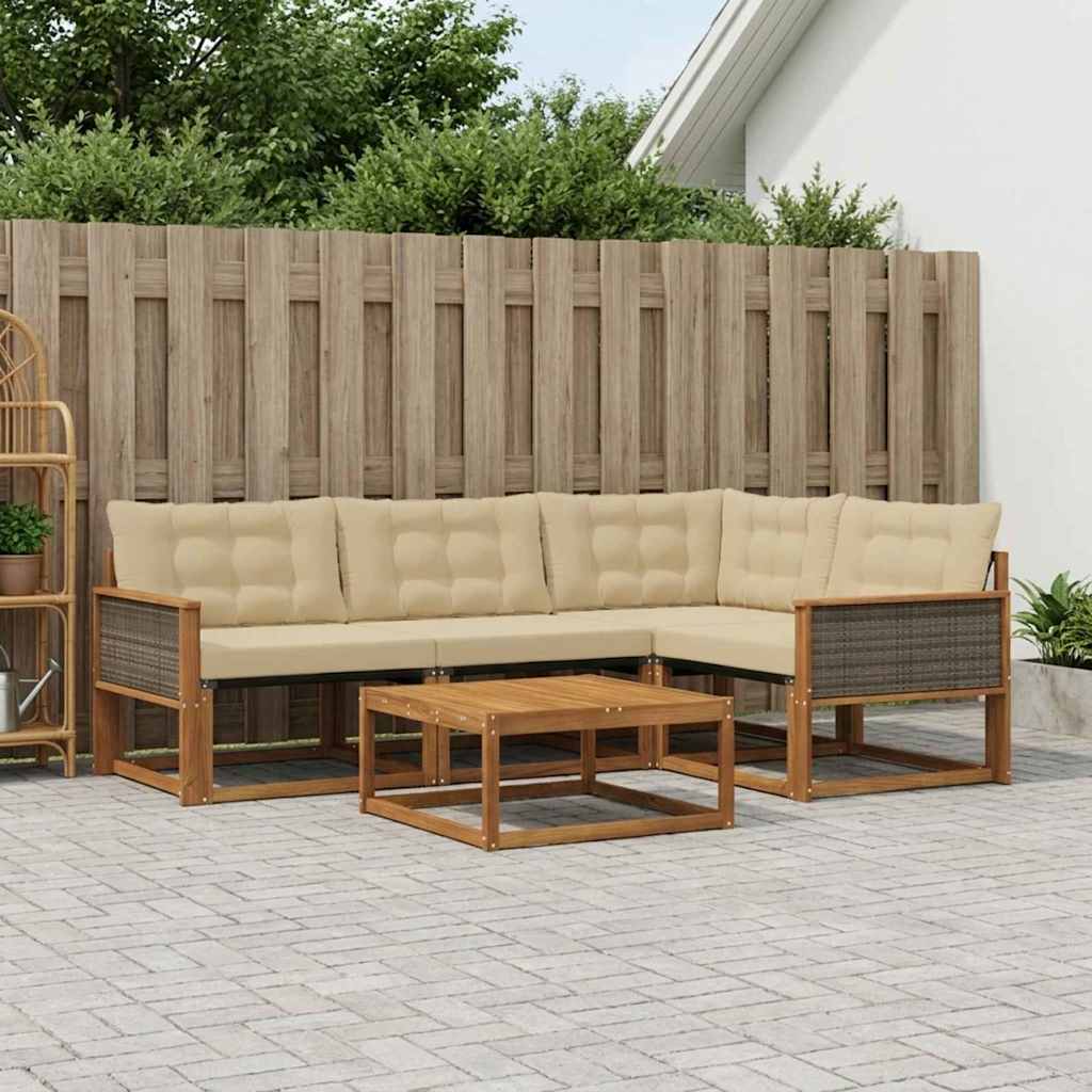 Ensemble de canapés d'extérieur 5 pcs Naturel et Beige - XIOS