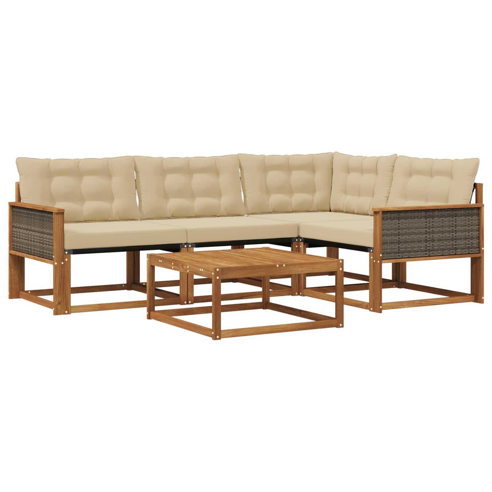 Ensemble de canapés d'extérieur 5 pcs Naturel et Beige - XIOS