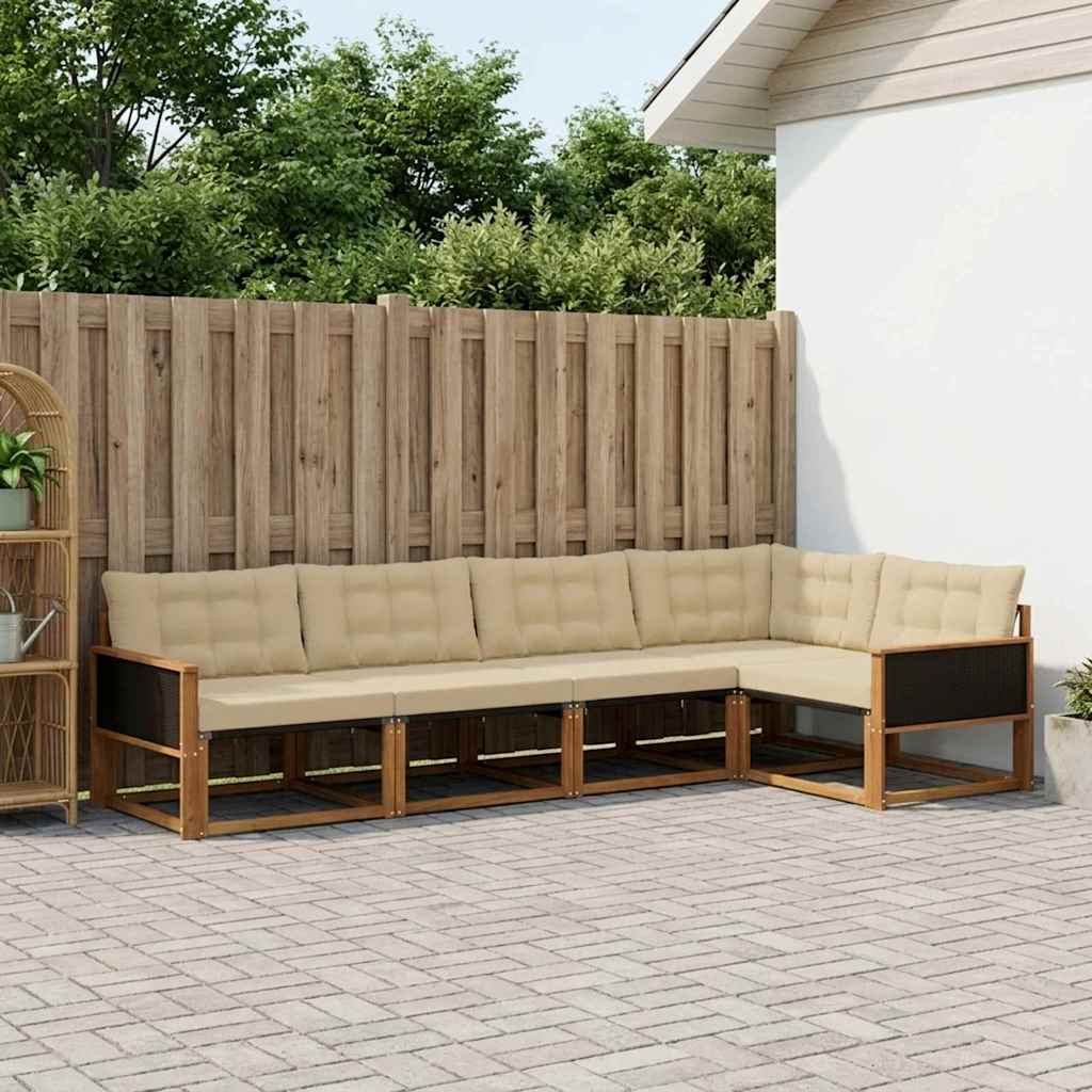 Ensemble de canapés d'extérieur 5 pcs Naturel et Beige - XIOS