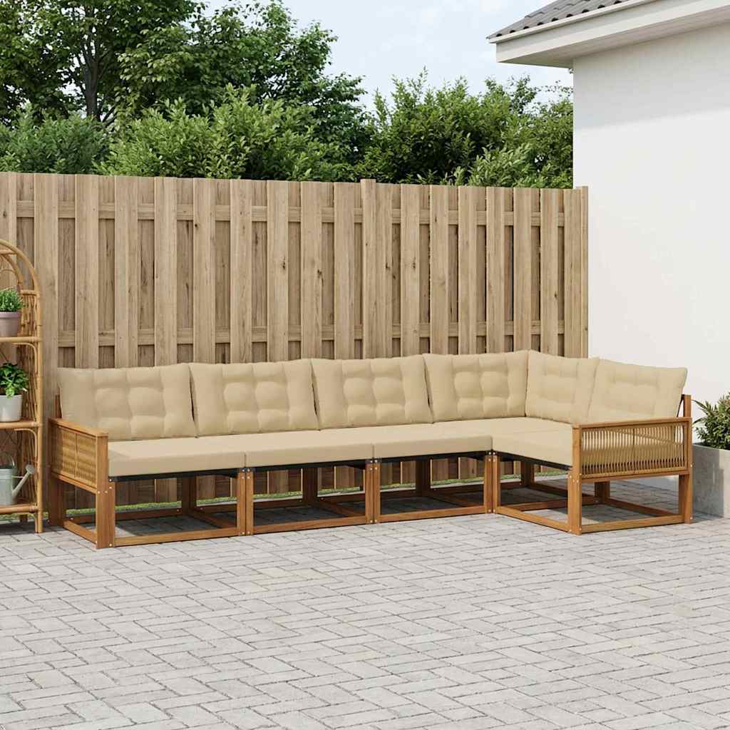 Ensemble de canapés d'extérieur 5 pcs Naturel et Beige - XIOS