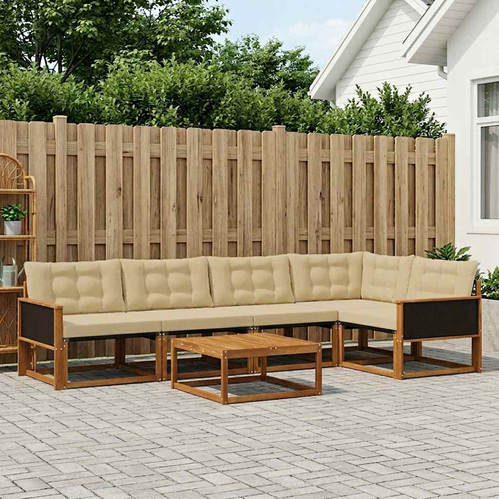 Ensemble de canapés d'extérieur 6 pcs Naturel et Beige - XIOS