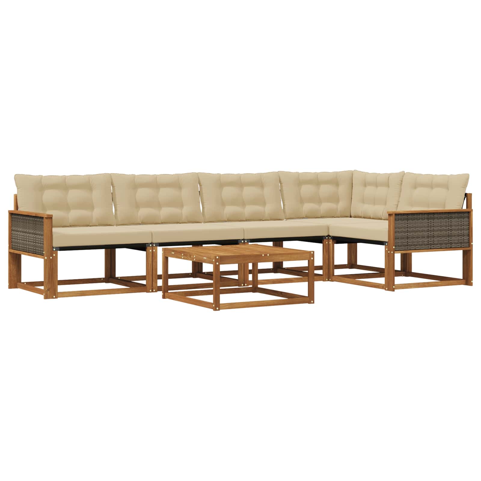 Ensemble de canapés d'extérieur 6 pcs Naturel et Beige - XIOS
