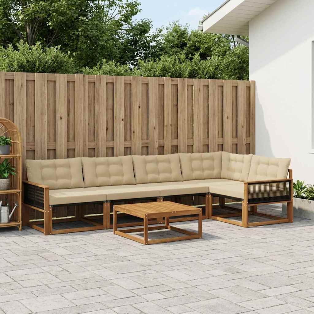 Ensemble de canapés d'extérieur 6 pcs Naturel et Beige - XIOS
