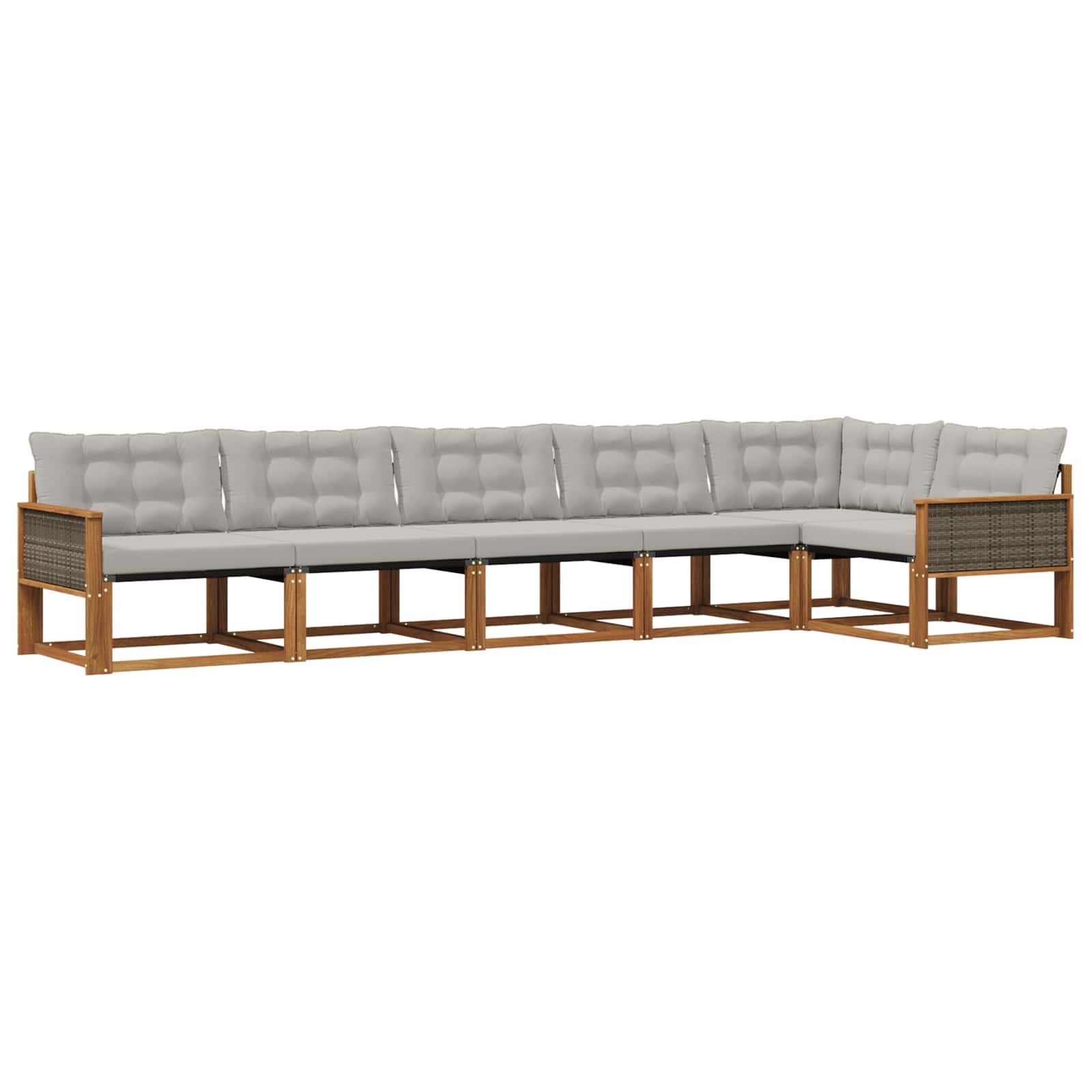 Ensemble de canapés d'extérieur 6 pcs Naturel et gris clair - XIOS