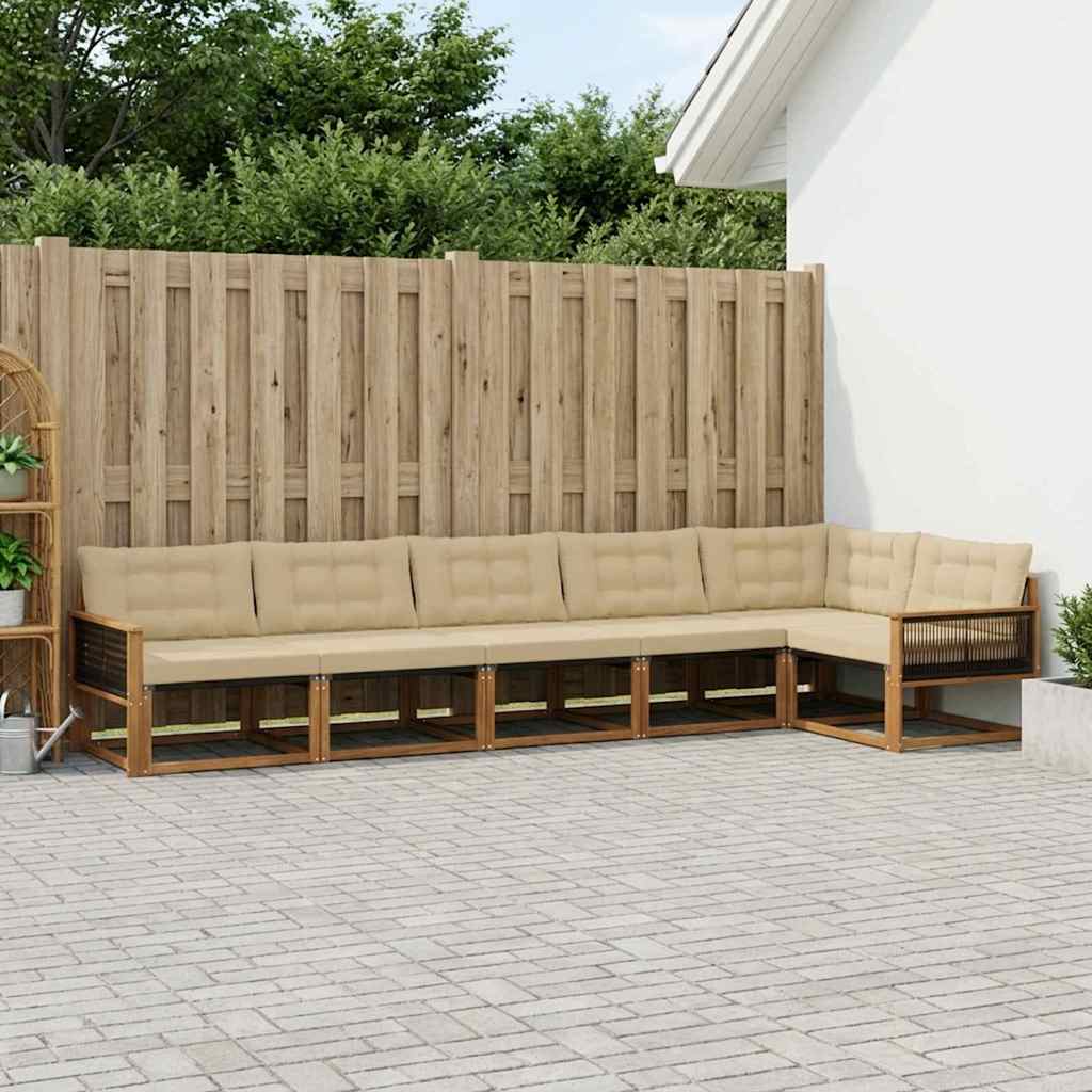 Ensemble de canapés d'extérieur 6 pcs Naturel et Beige - XIOS