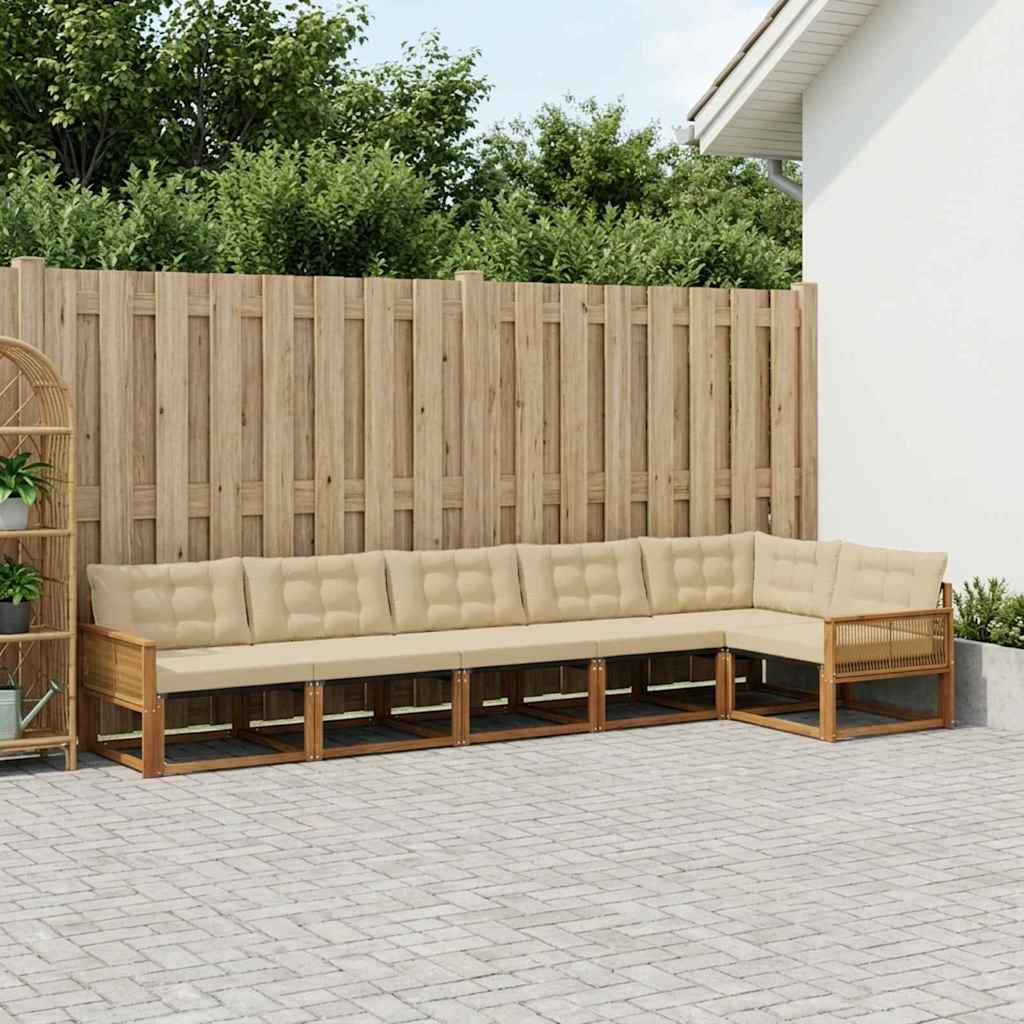 Ensemble de canapés d'extérieur 6 pcs Naturel et Beige - XIOS