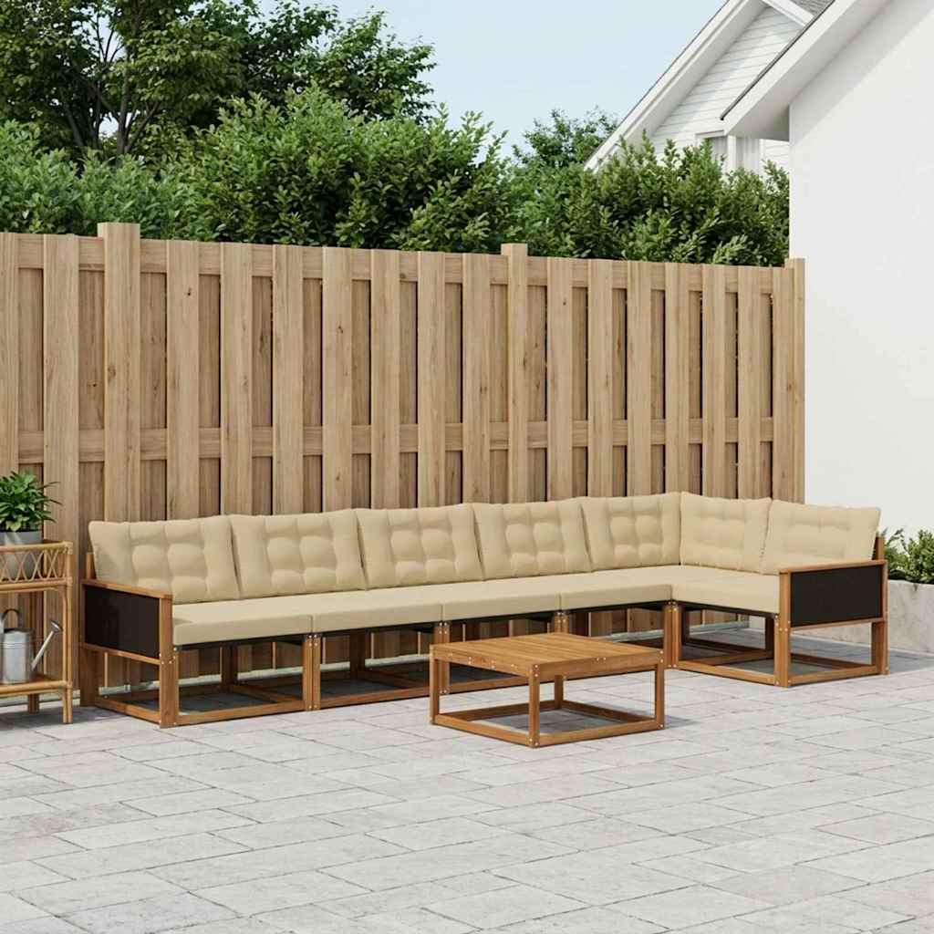 Ensemble de canapés d'extérieur 7 pcs Naturel et Beige - XIOS