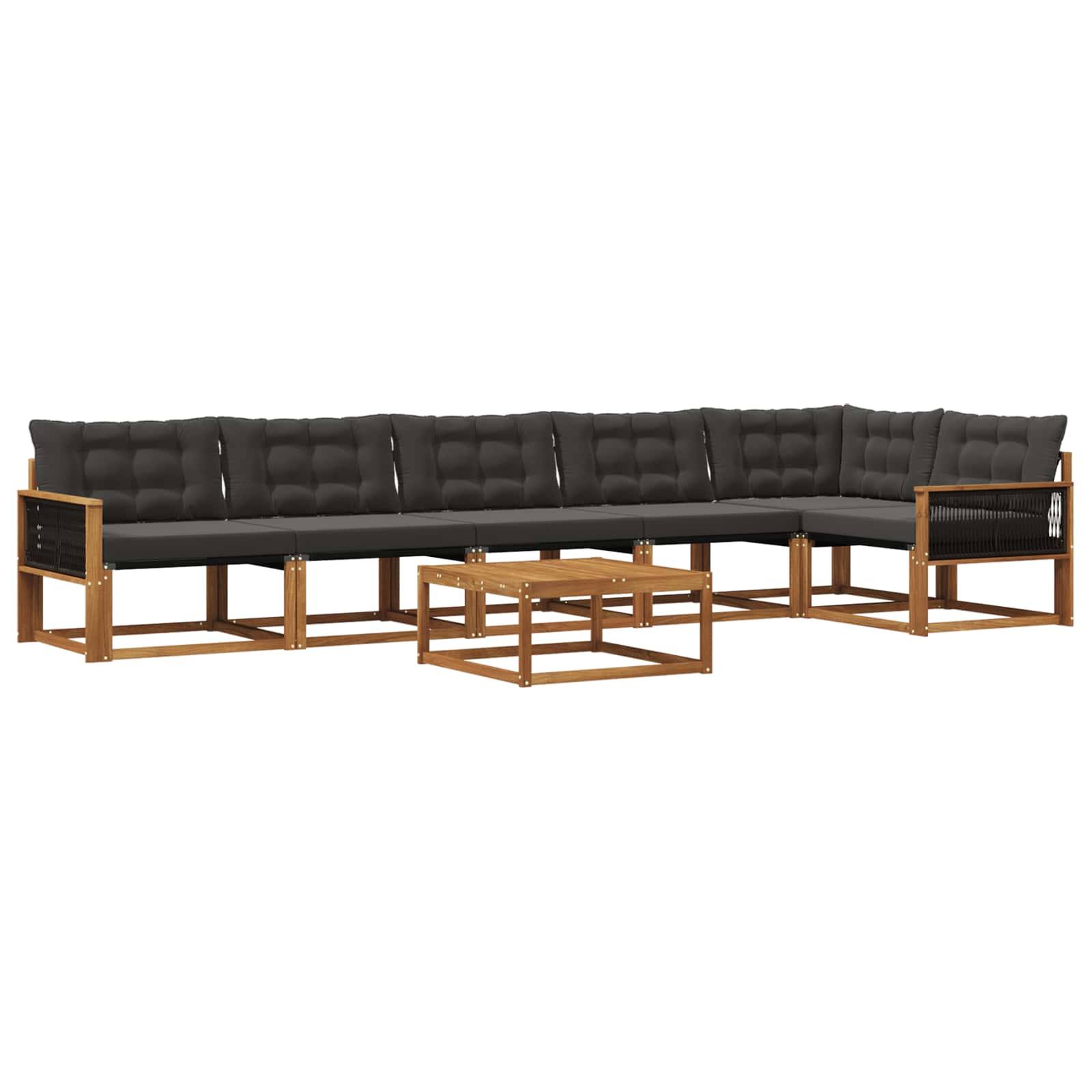 Ensemble de canapés d'extérieur 7 pcs Naturel et noir - XIOS