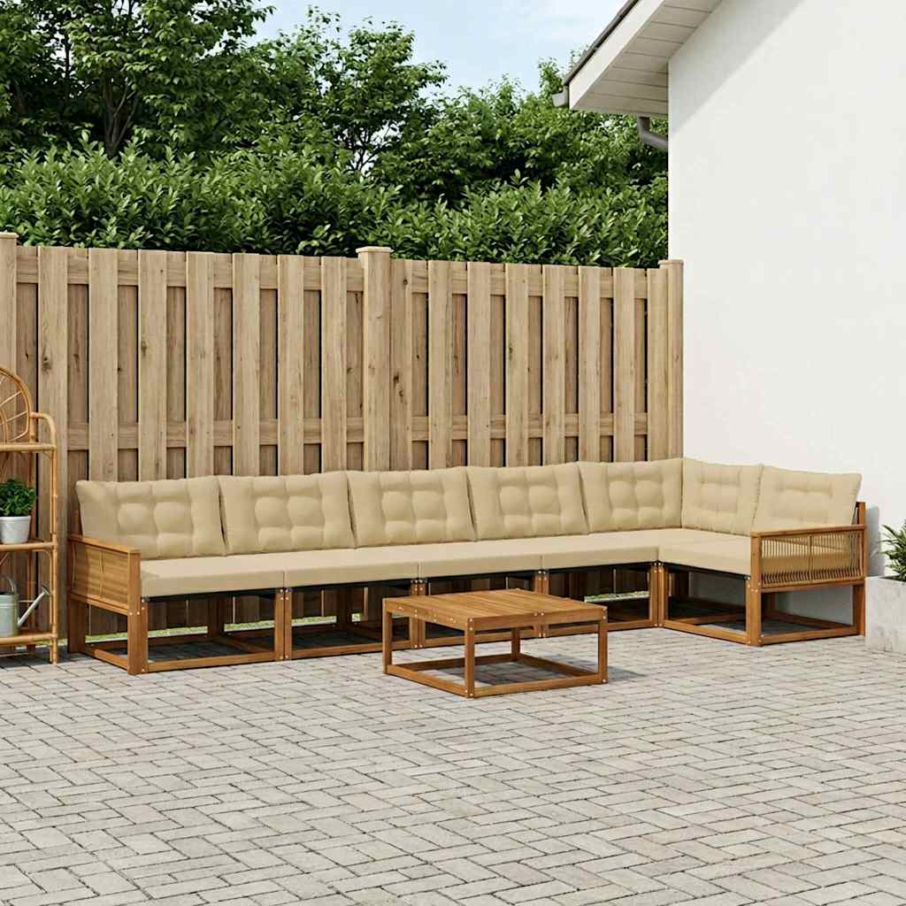 Ensemble de canapés d'extérieur 7 pcs Naturel et Beige - XIOS