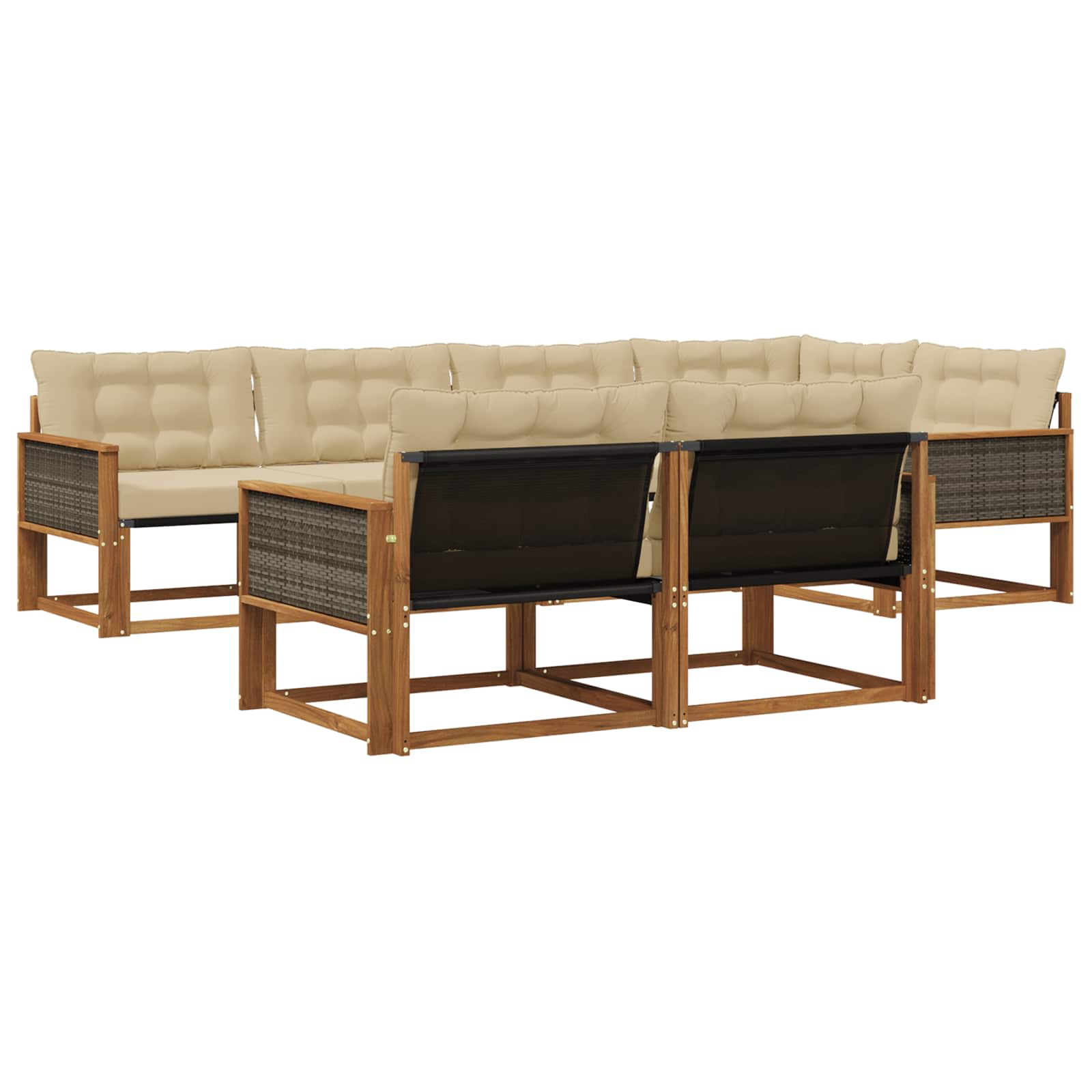 Ensemble de canapés d'extérieur 7 pcs Naturel et Beige - XIOS