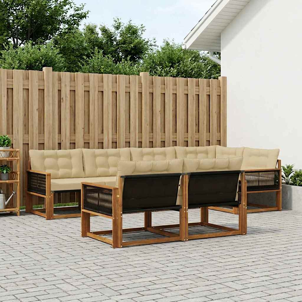 Ensemble de canapés d'extérieur 7 pcs Naturel et Beige - XIOS