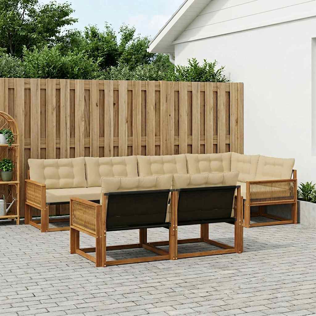 Ensemble de canapés d'extérieur 7 pcs Naturel et Beige - XIOS